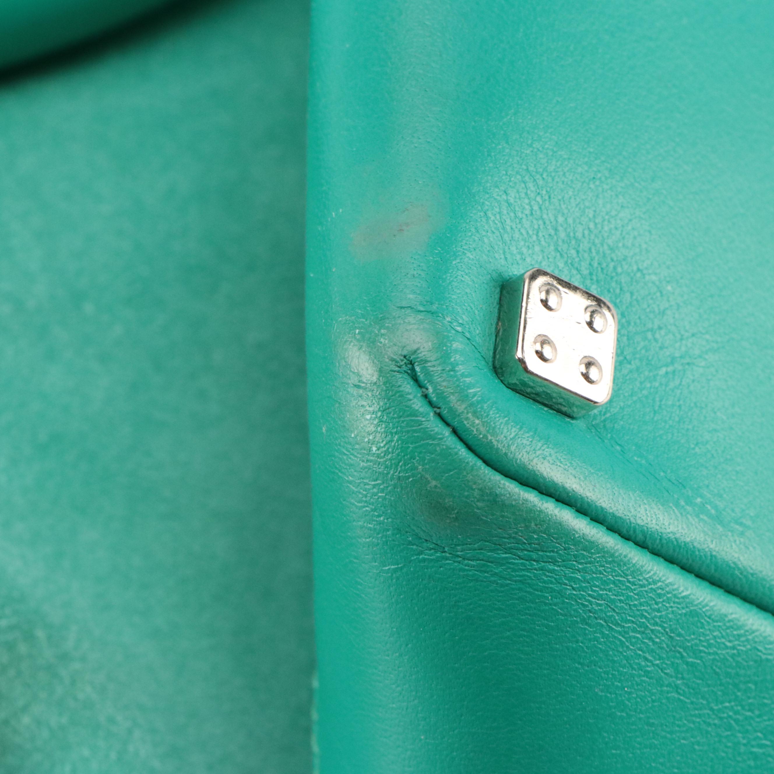 Loewe Amazona 36 Handbag in Soft Teal Blue Suede Leather