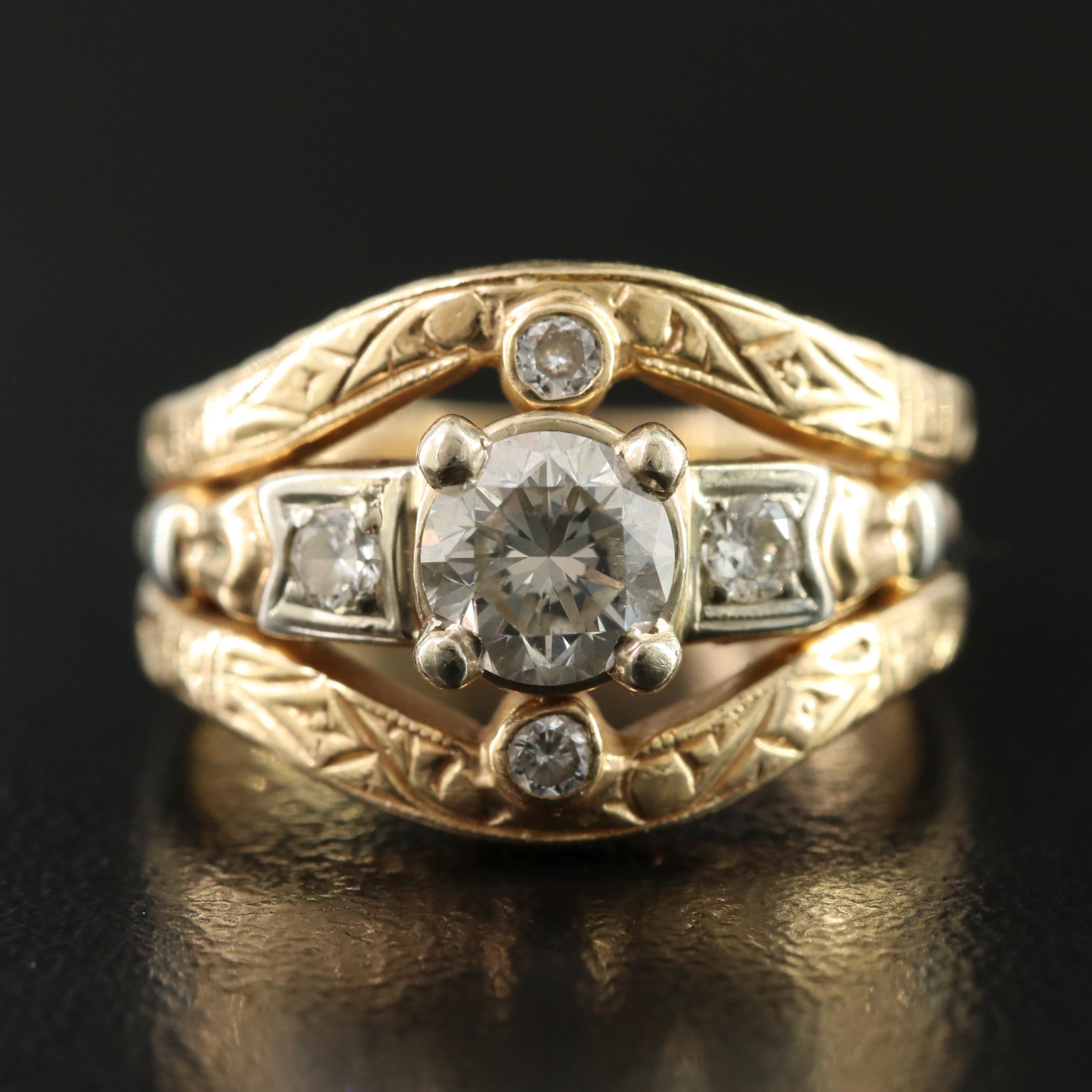 Vintage 14K 0.86 CTW Diamond Ring