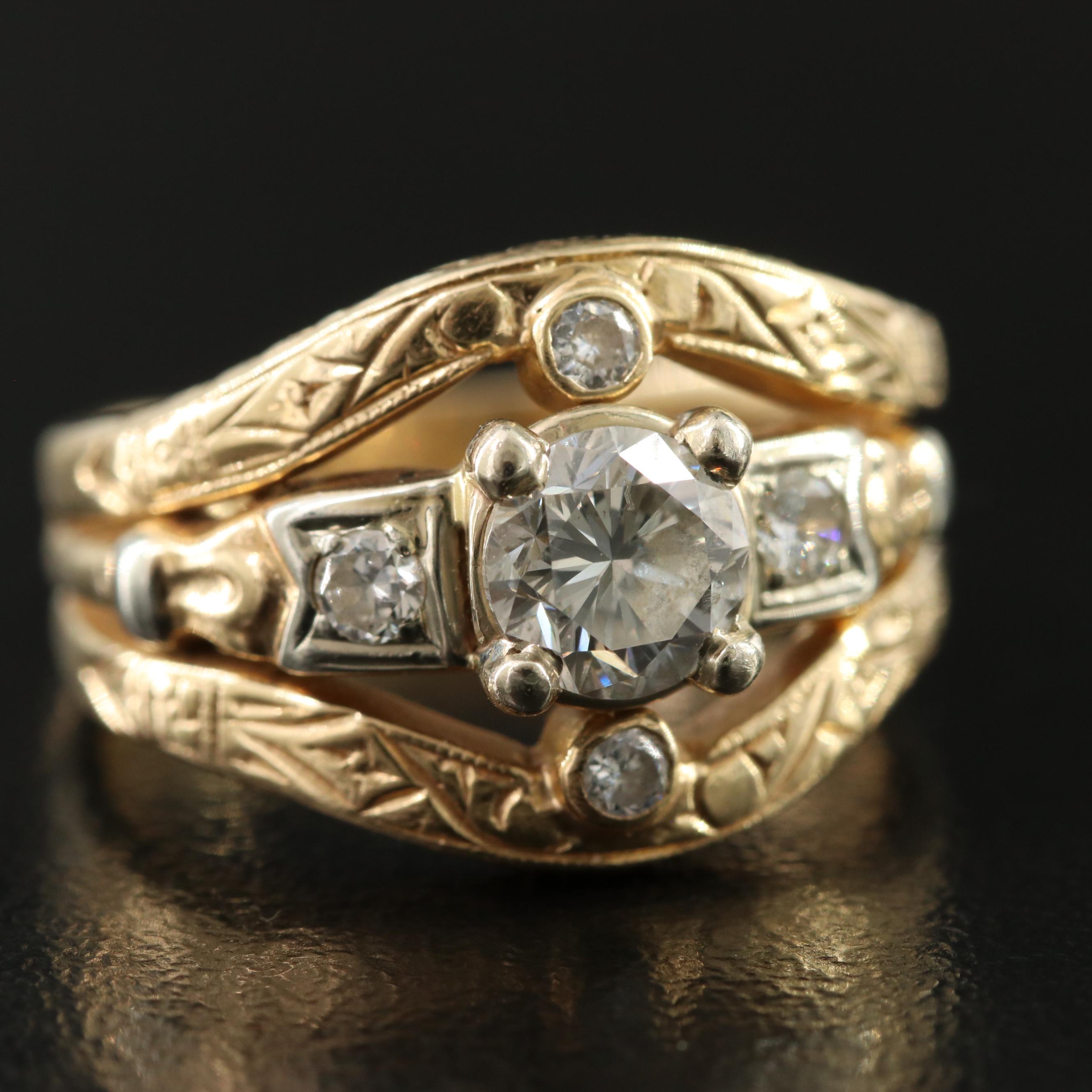 Vintage 14K 0.86 CTW Diamond Ring