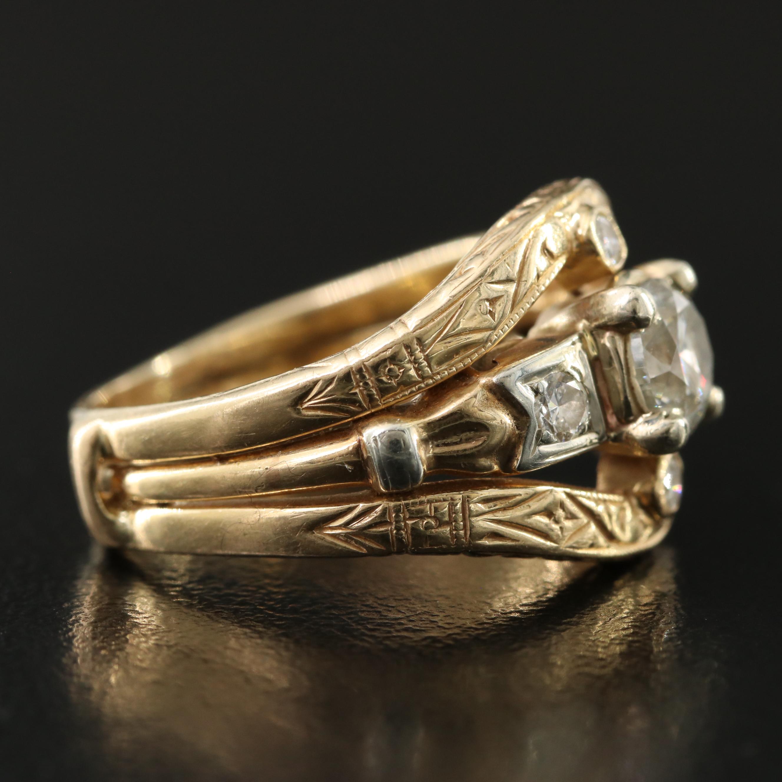 Vintage 14K 0.86 CTW Diamond Ring