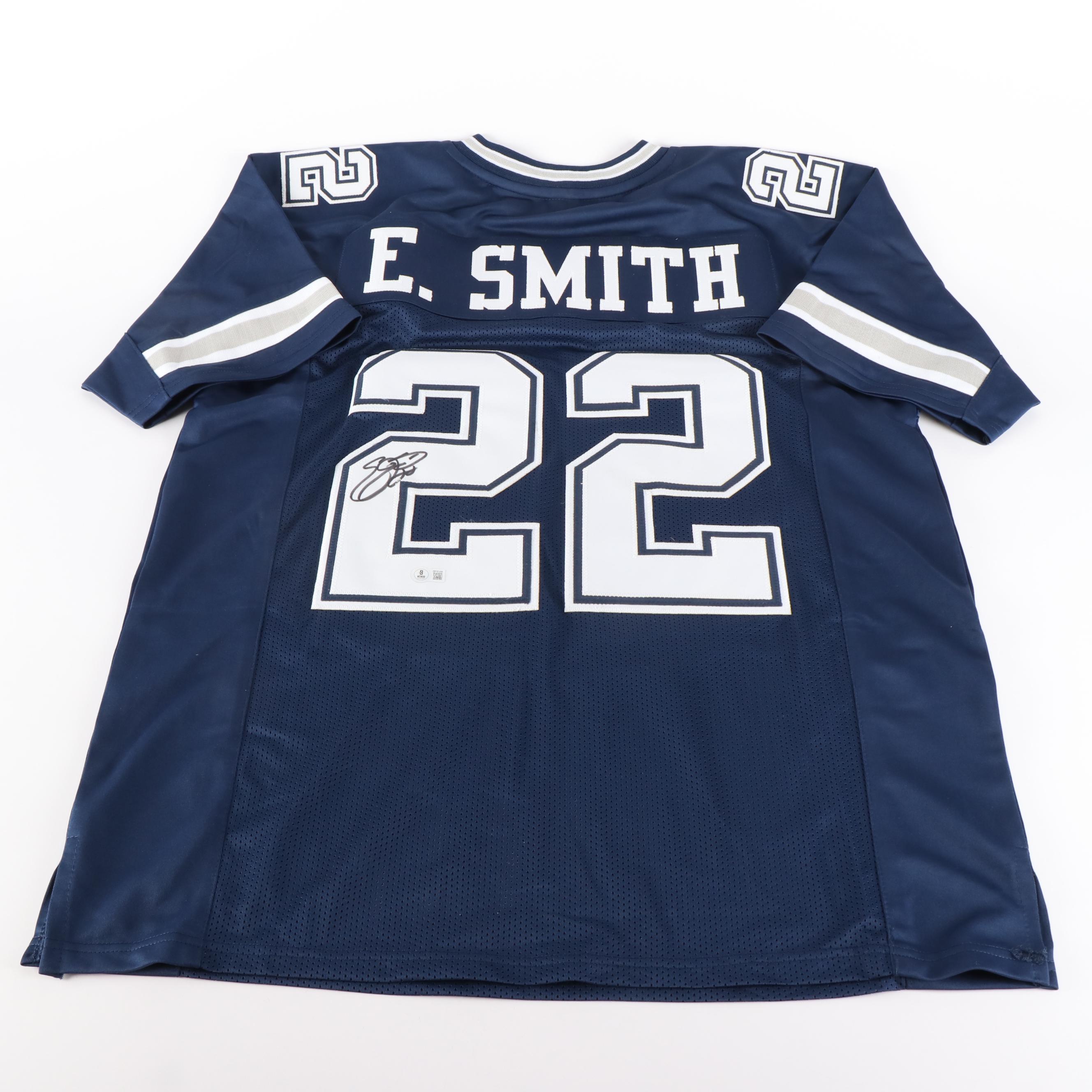 Emmitt Smith Signed Dallas Cowboys Football Jersey, Beckett