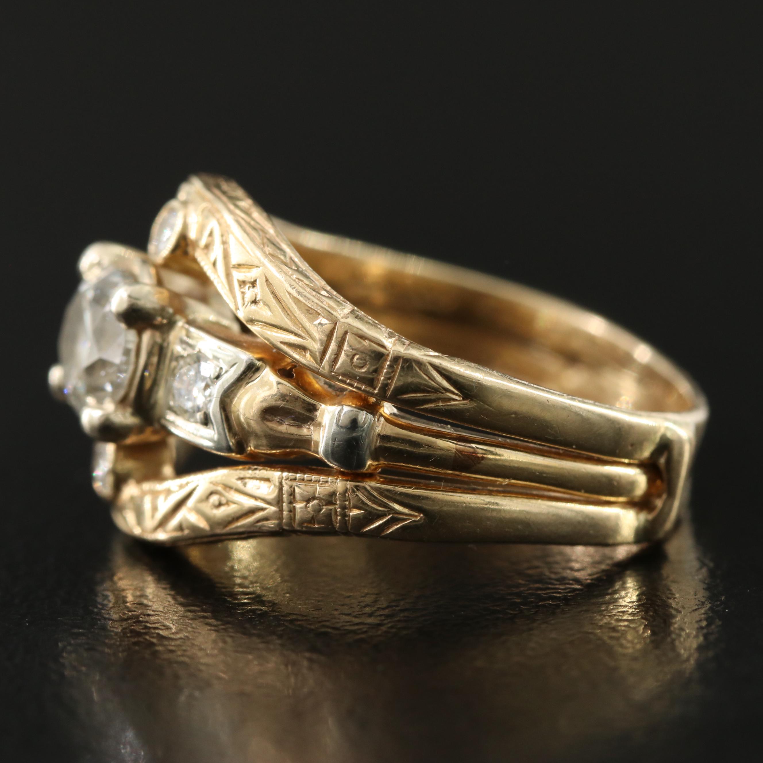 Vintage 14K 0.86 CTW Diamond Ring