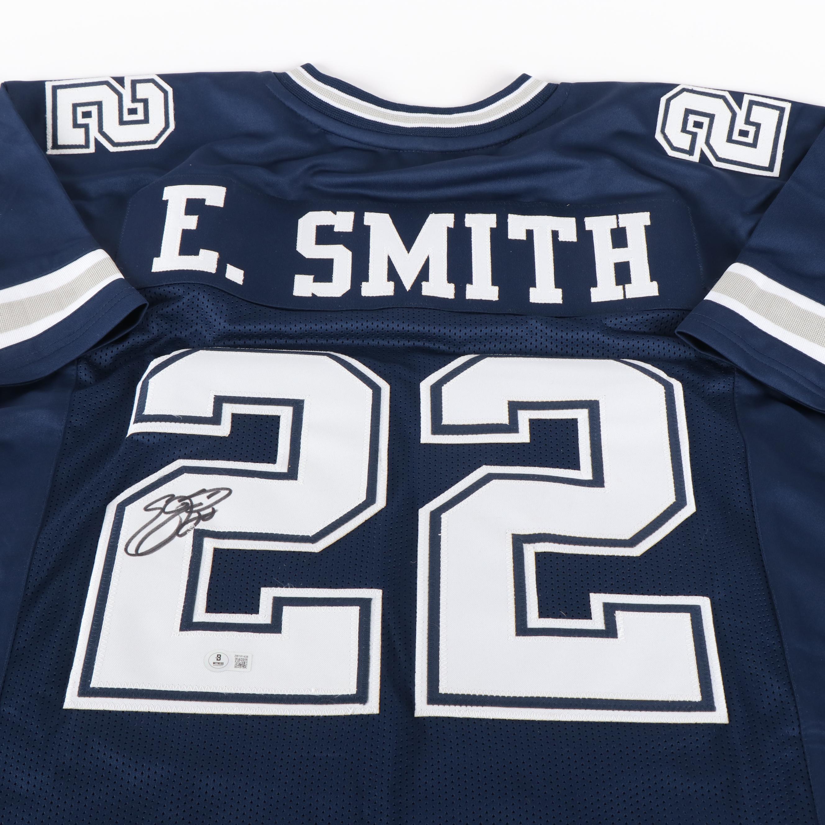Emmitt Smith Signed Dallas Cowboys Football Jersey, Beckett