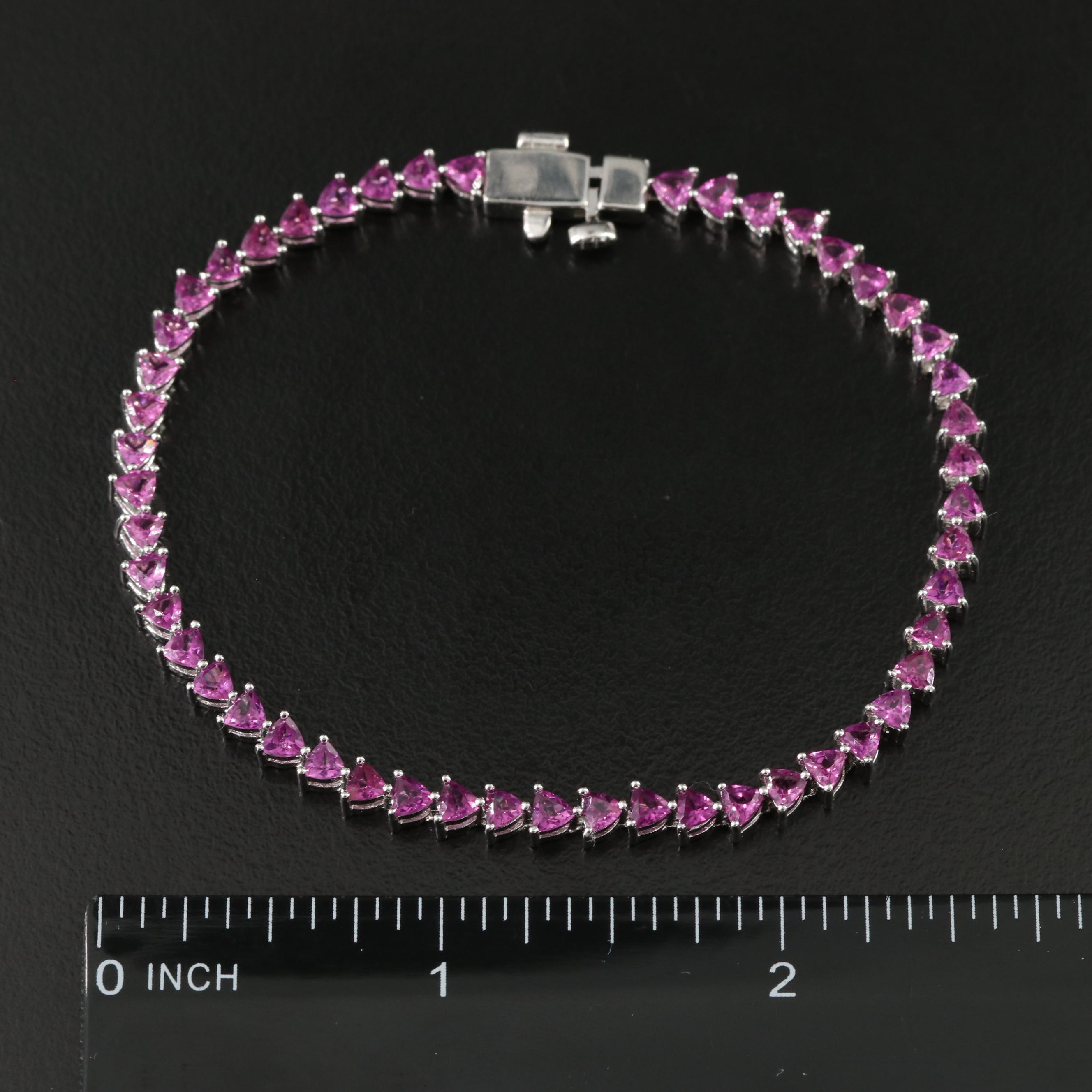 Sterling Tourmaline and Rhodolite Garnet Bracelets