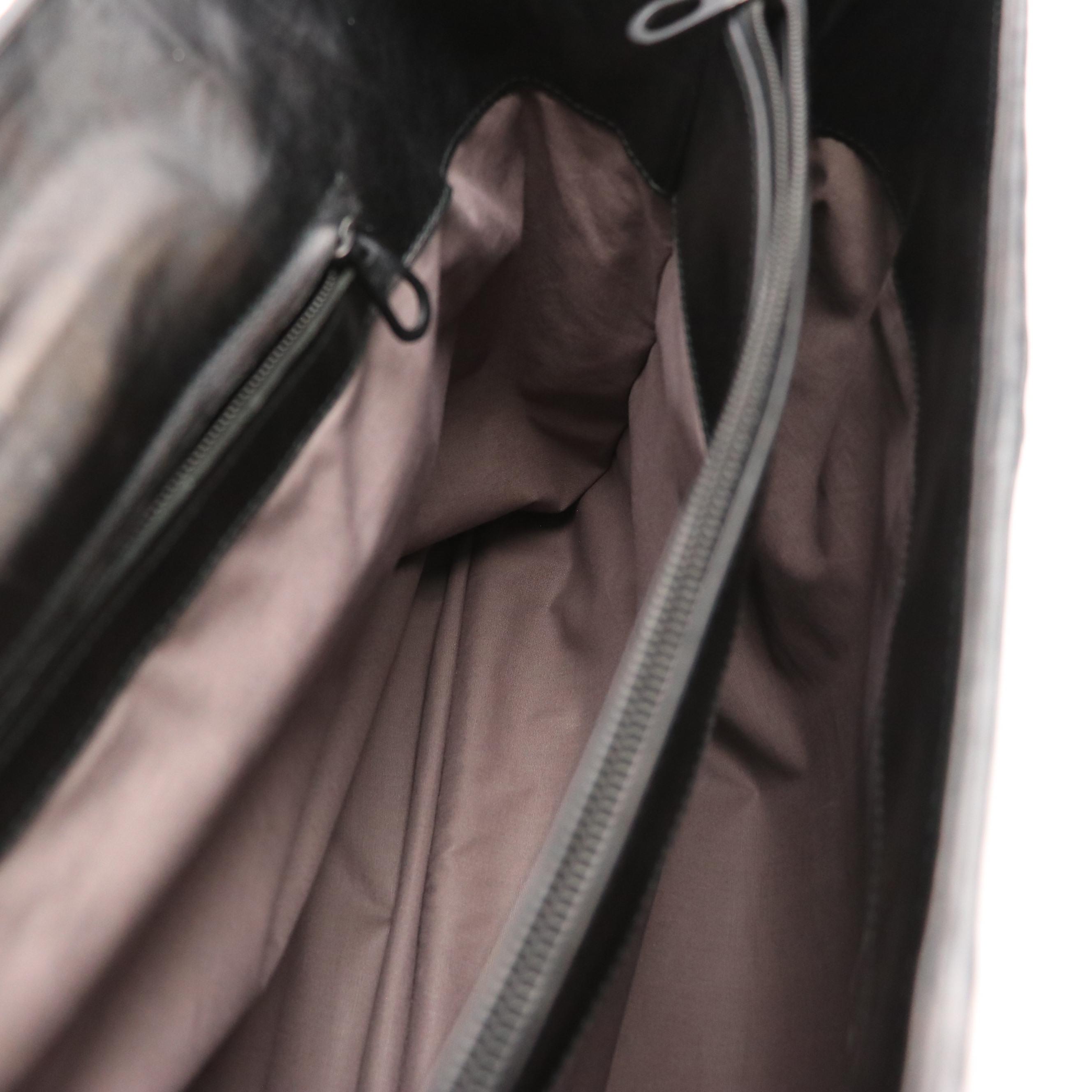 Bottega Veneta Envelope Flap Briefcase in Black Quilted and Intrecciato Leather