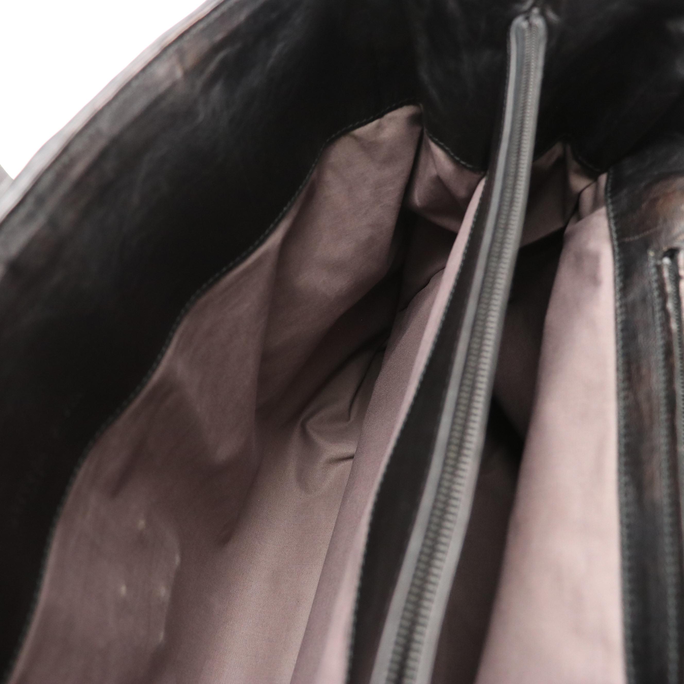 Bottega Veneta Envelope Flap Briefcase in Black Quilted and Intrecciato Leather