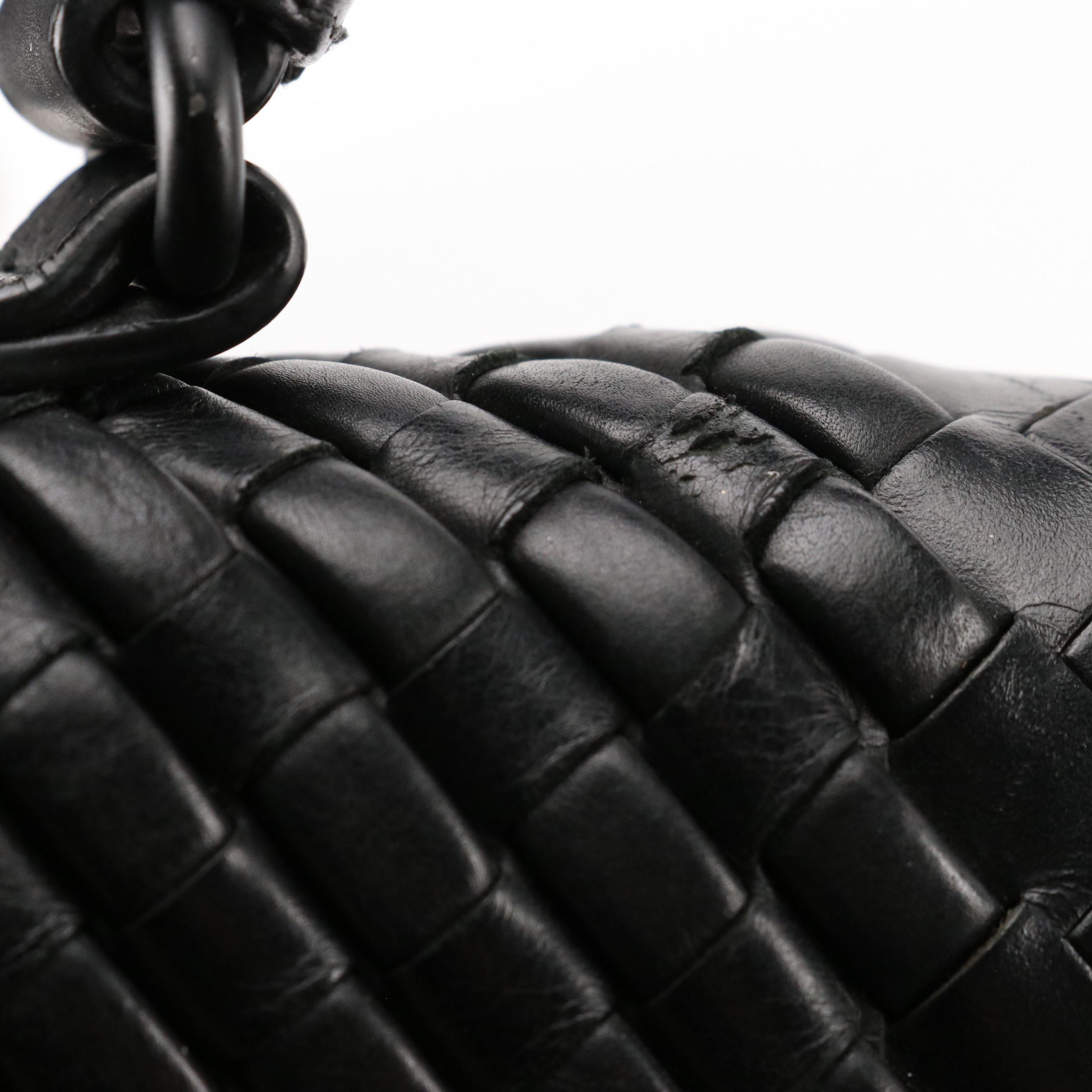 Bottega Veneta Envelope Flap Briefcase in Black Quilted and Intrecciato Leather