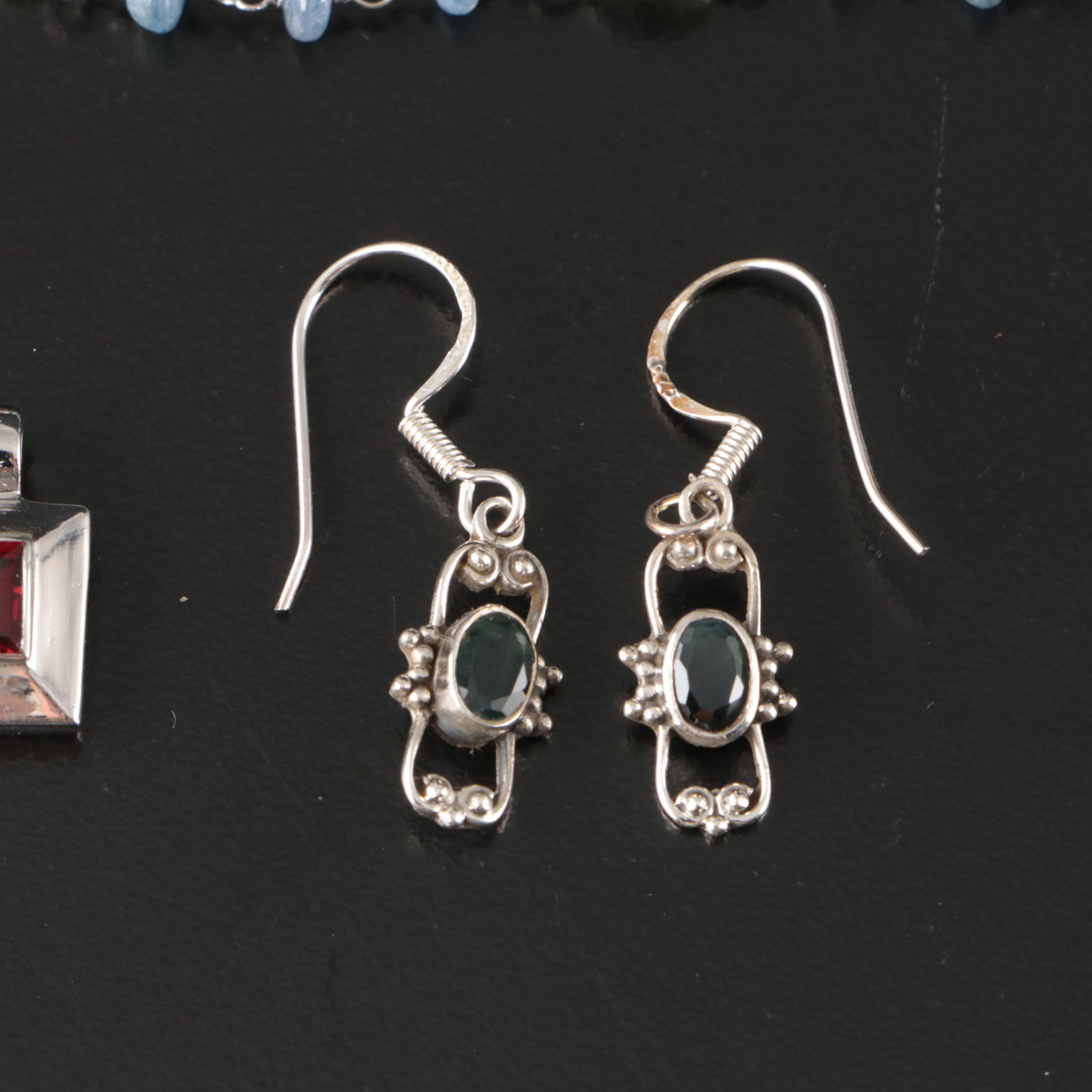 17 Assorted Sterling Silver Bracelets, Earrings, Necklaces, Pendants, and Rings