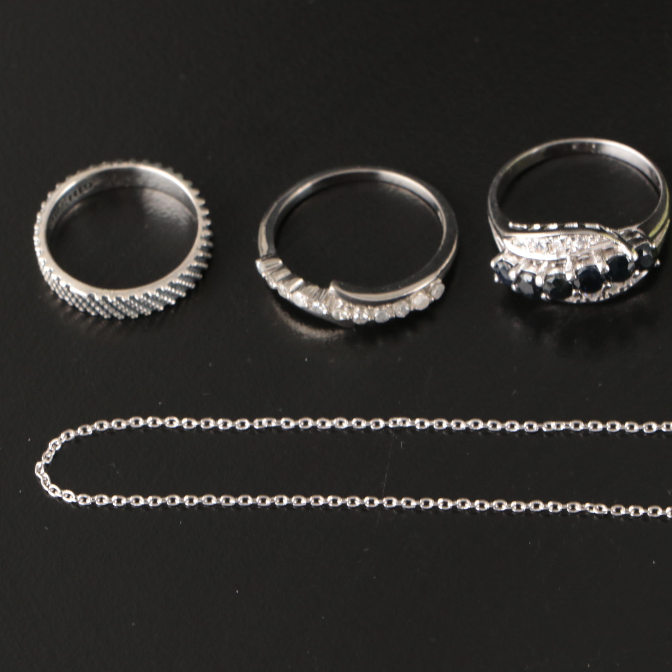 17 Assorted Sterling Silver Bracelets, Earrings, Necklaces, Pendants, and Rings