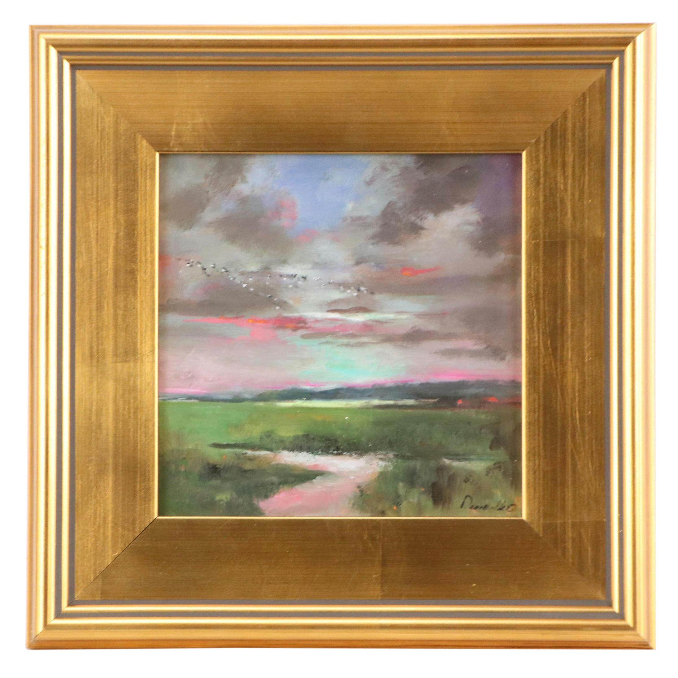 Natalia Demenko Sunset Landscape Oil Painting, 21st Century