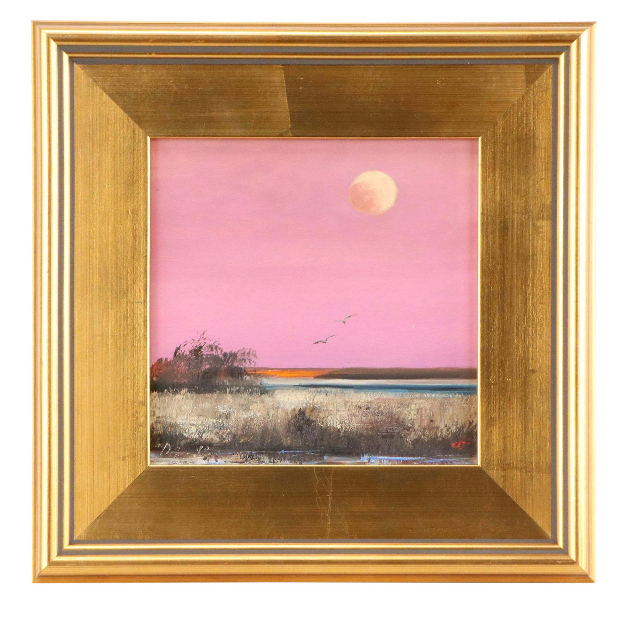 Natalia Demenko Sunset Landscape Oil Painting, 21st Century