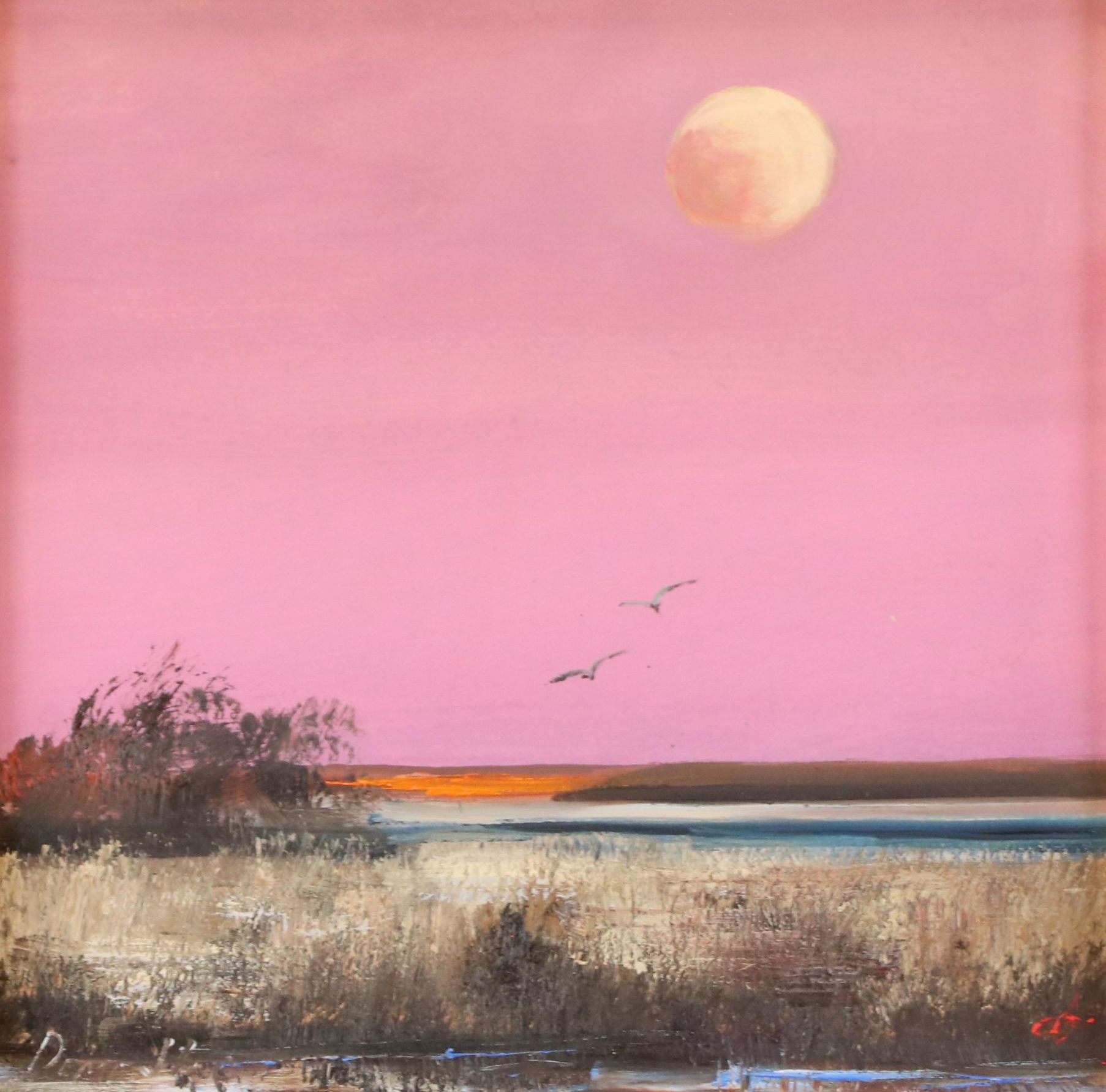 Natalia Demenko Sunset Landscape Oil Painting, 21st Century
