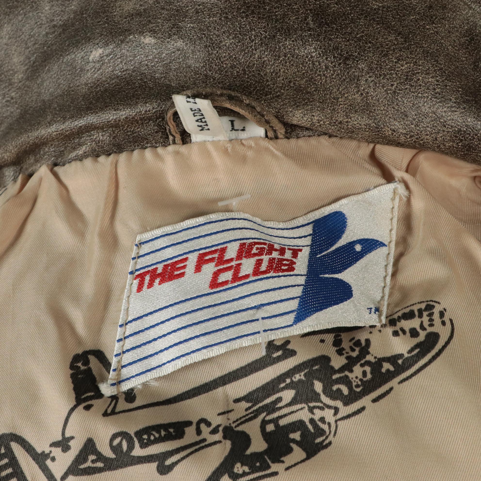 Men's The Flight Club Distressed Leather Bomber Jacket