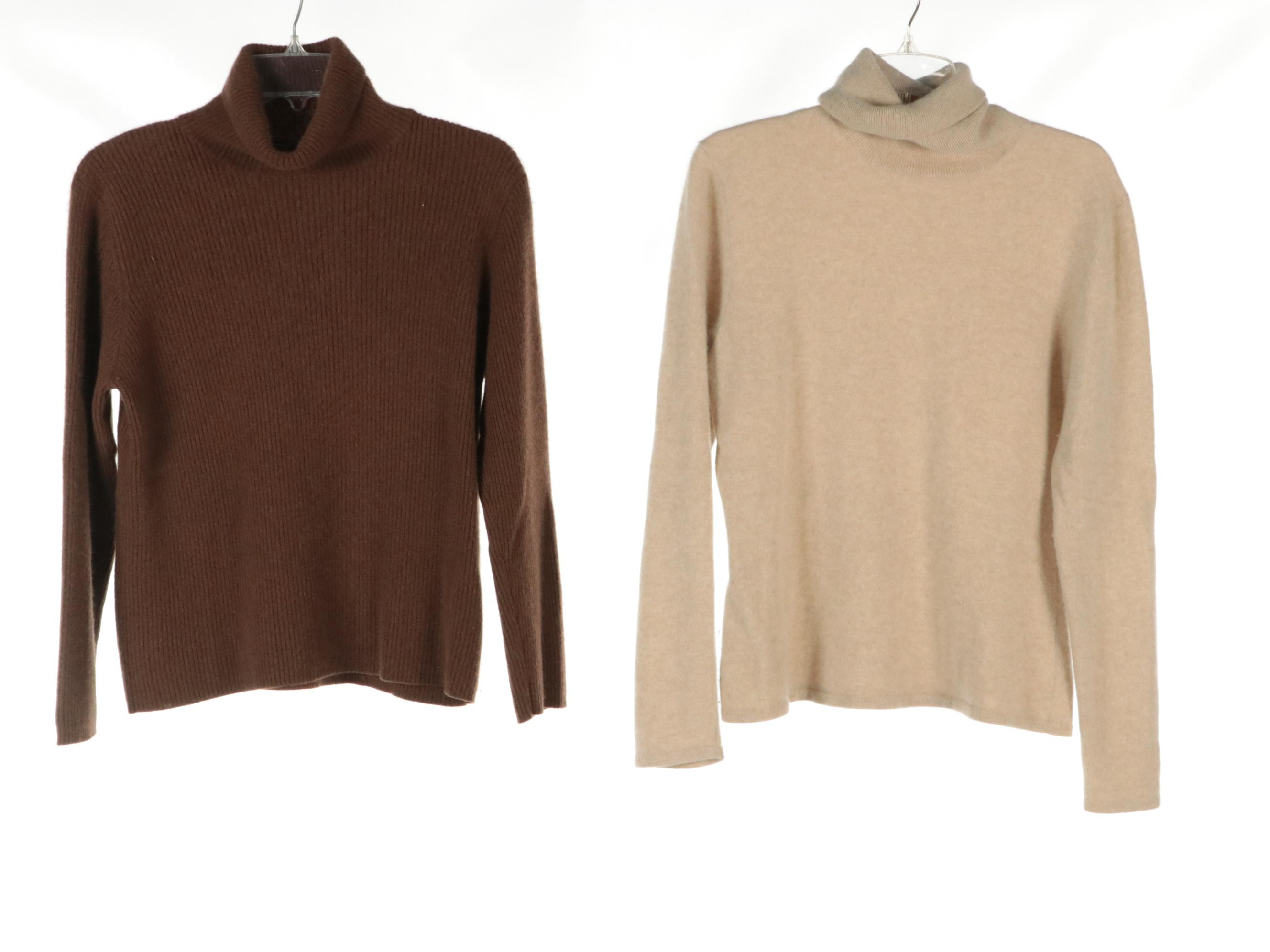 Saks Fifth Avenue and Orvis Cashmere Turtleneck Sweaters
