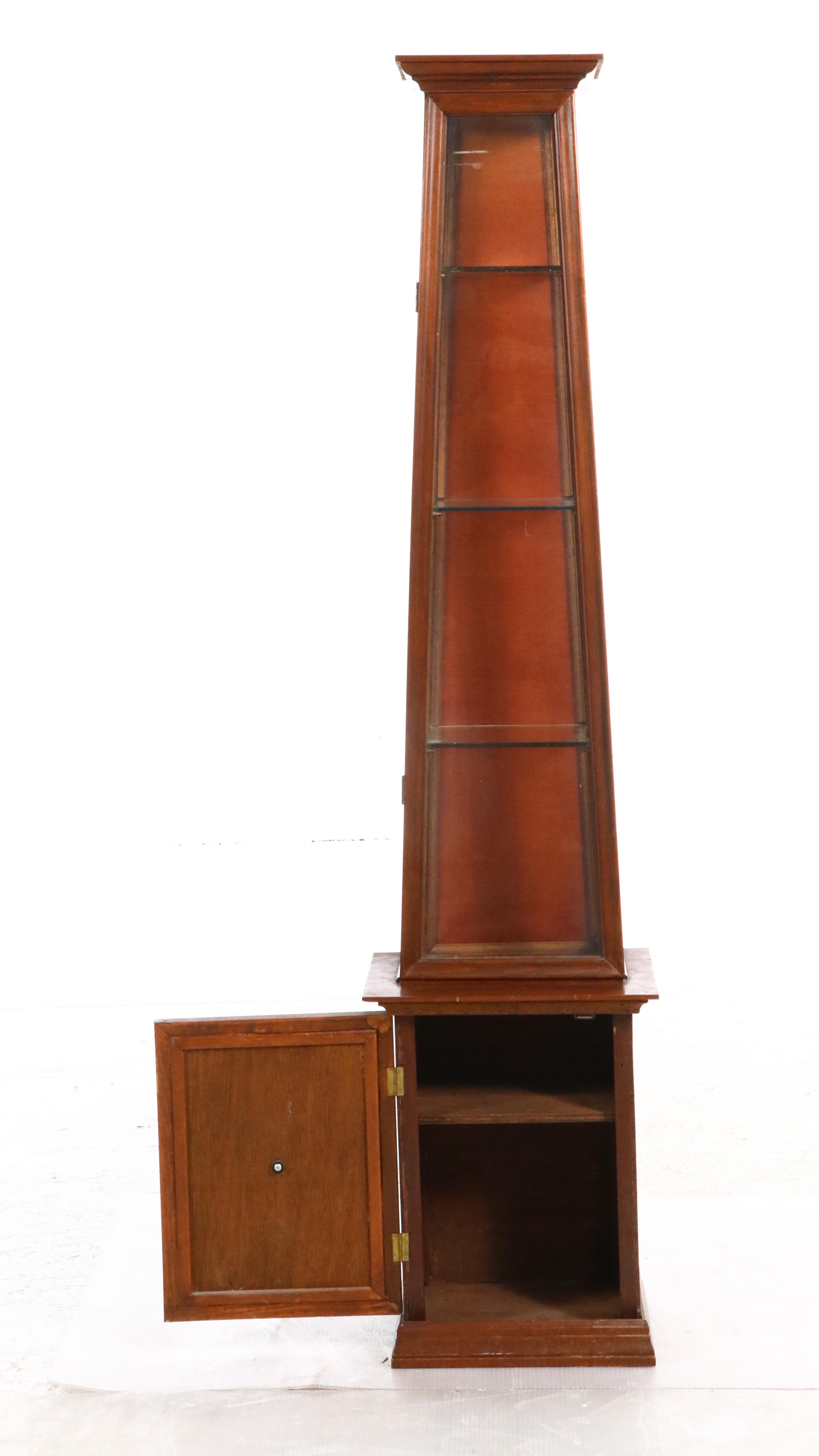 Mediterranean Style Tapered Illuminated Display Cabinet, Late 20th Century