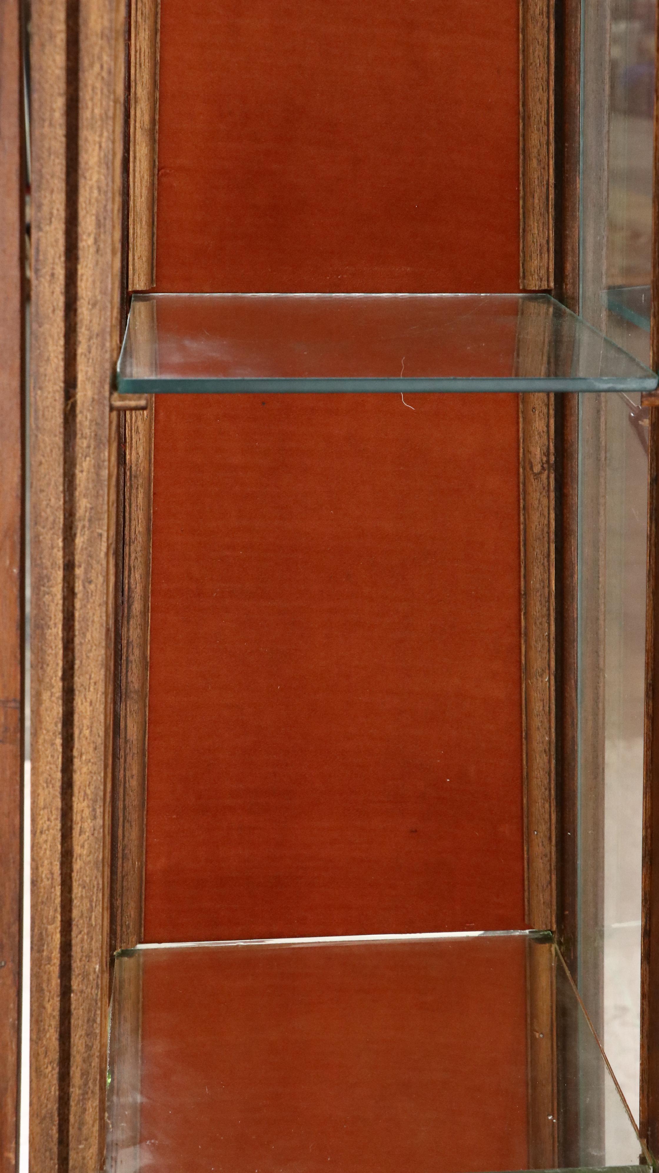 Mediterranean Style Tapered Illuminated Display Cabinet, Late 20th Century