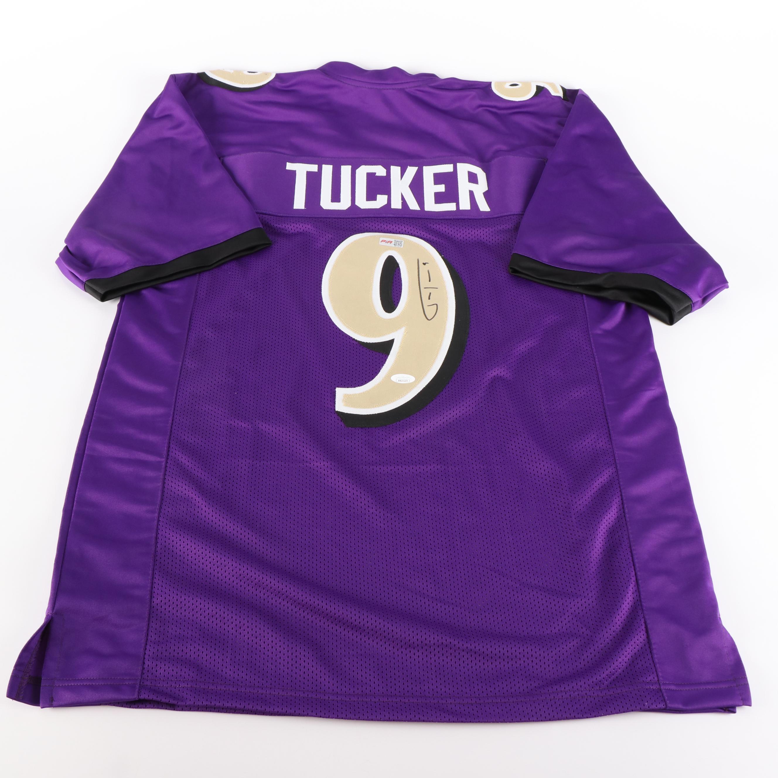Justin Tucker Signed Baltimore Ravens Football Jersey, JSA