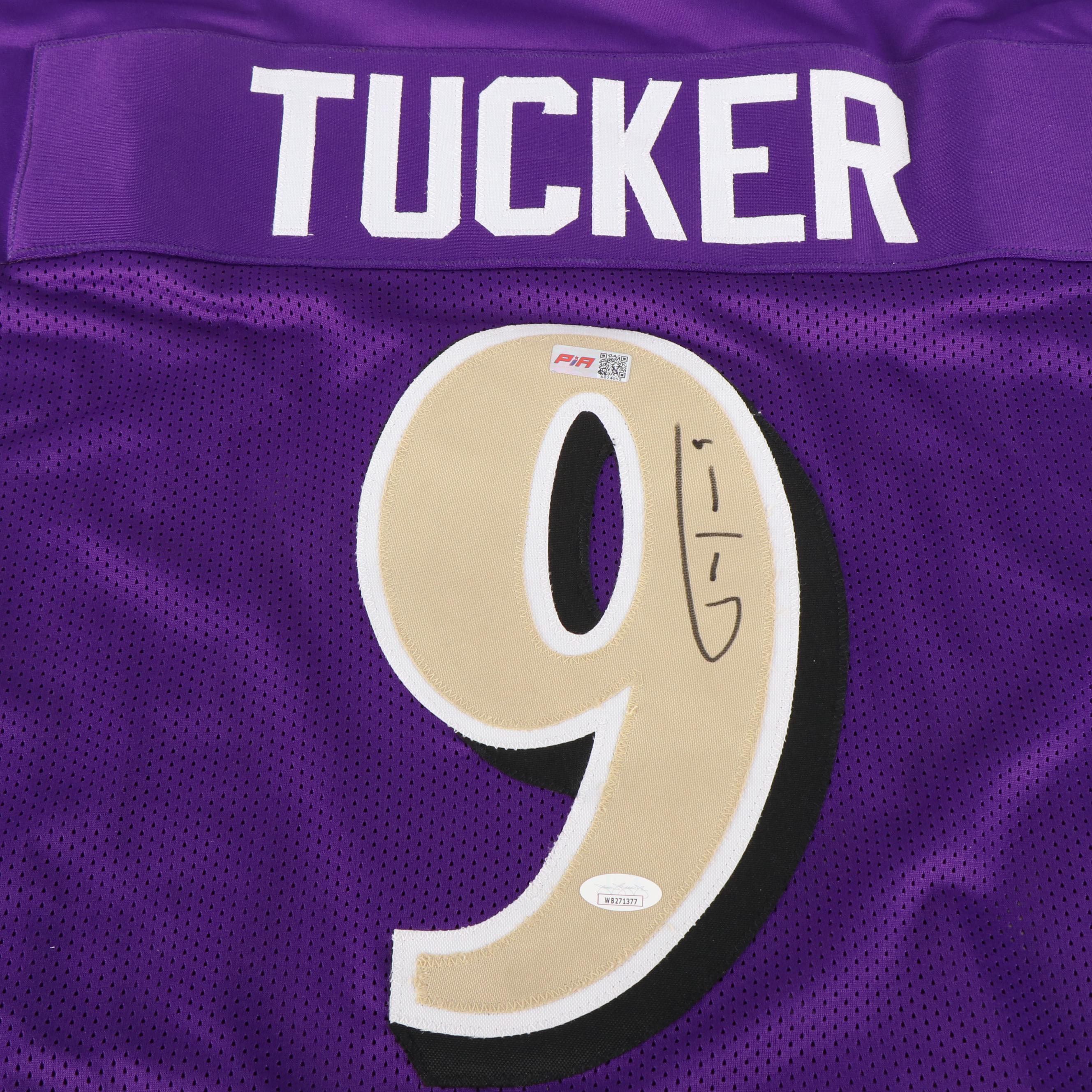 Justin Tucker Signed Baltimore Ravens Football Jersey, JSA