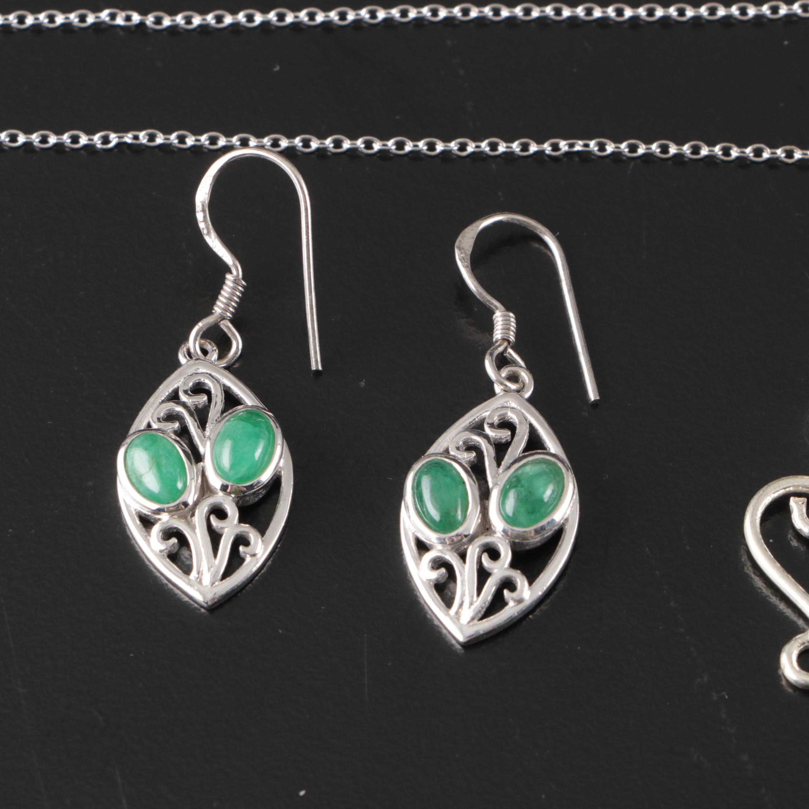 17 Assorted Sterling Silver Bracelets, Earrings, Necklaces, Pendants, and Rings