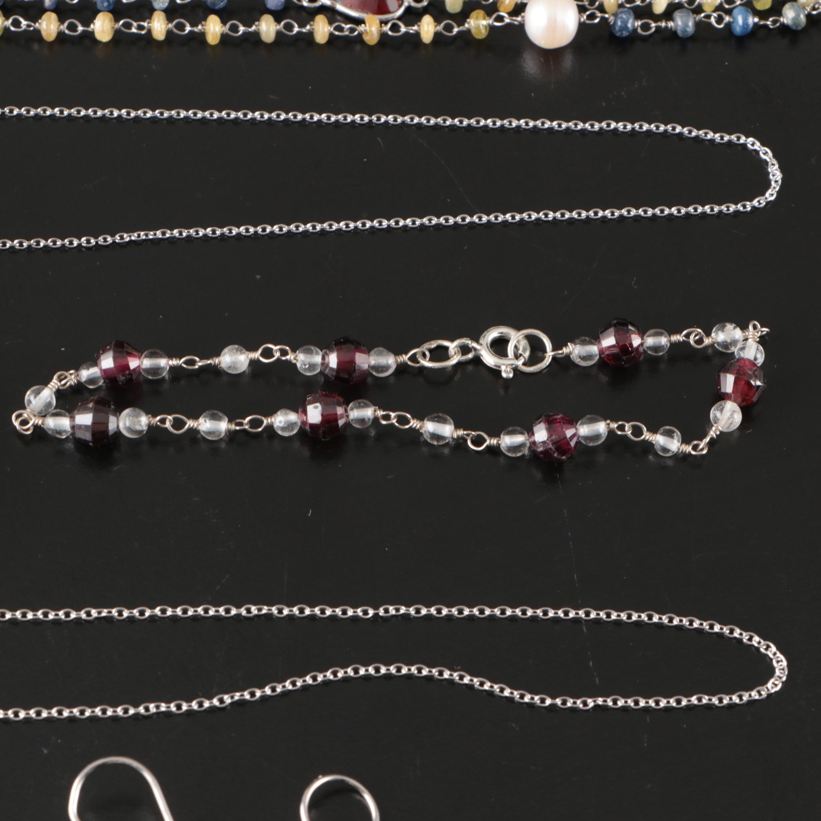 17 Assorted Sterling Silver Bracelets, Earrings, Necklaces, Pendants, and Rings