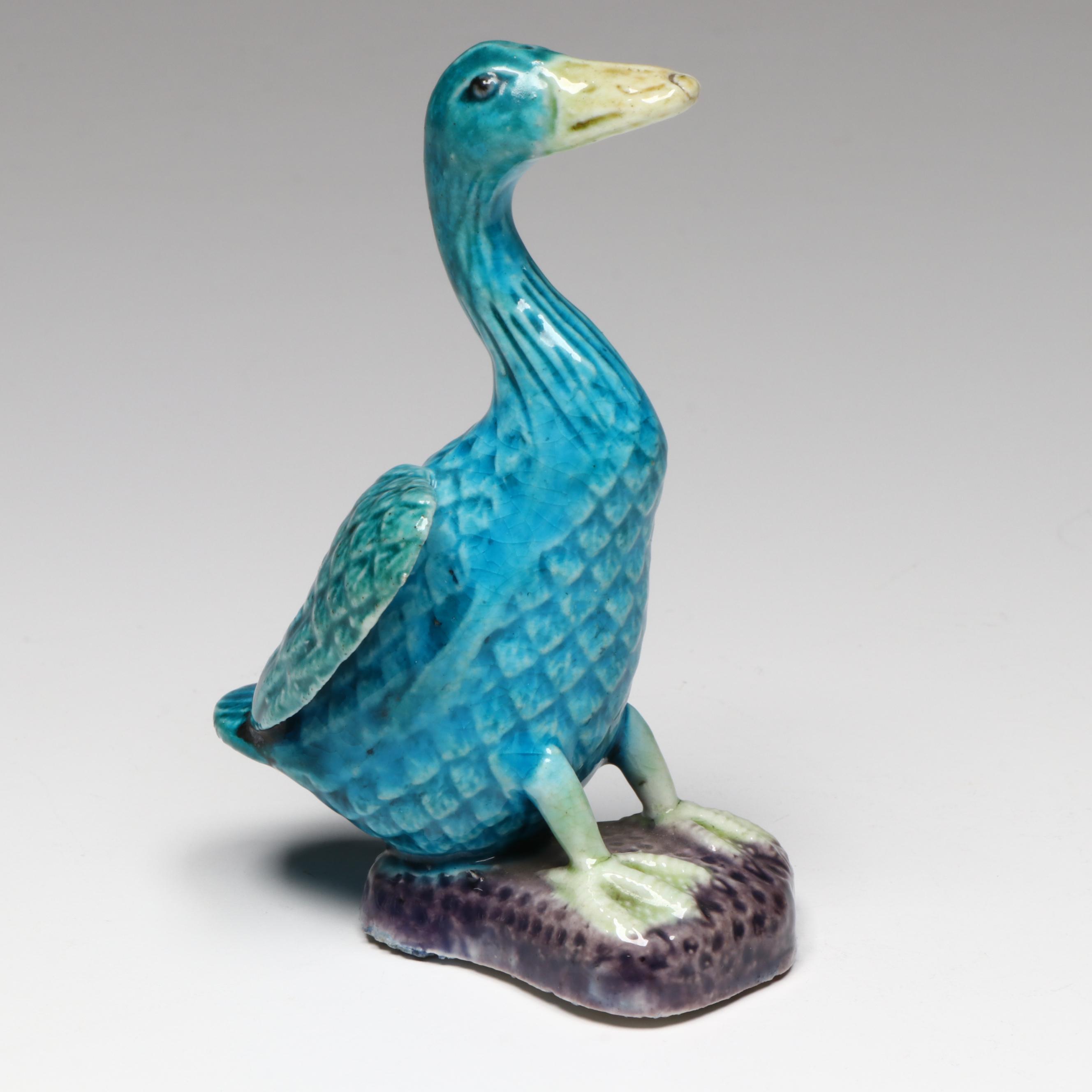 Porcelain and Metal Ashtray and Ceramic Bird Figurine