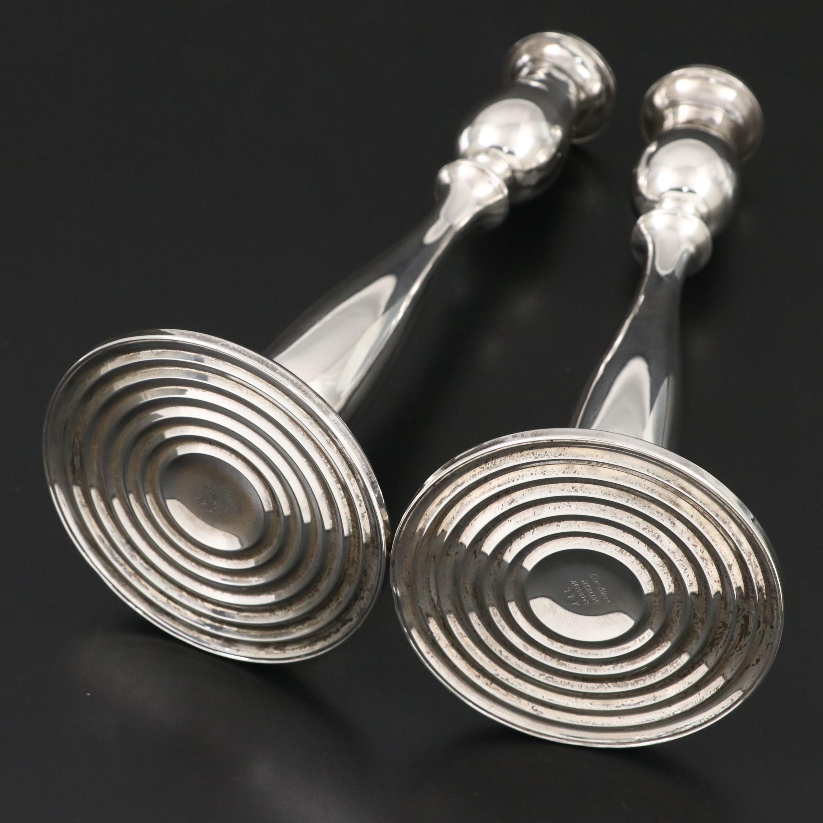 Cartier Sterling Silver Candle Holders