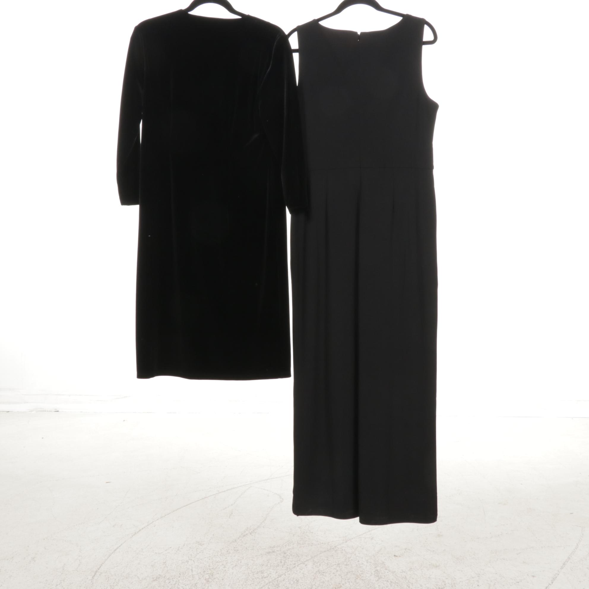 Talbots Lilac Scallop Edge Shift Dress and Cardigan with Pair of Evening Dresses