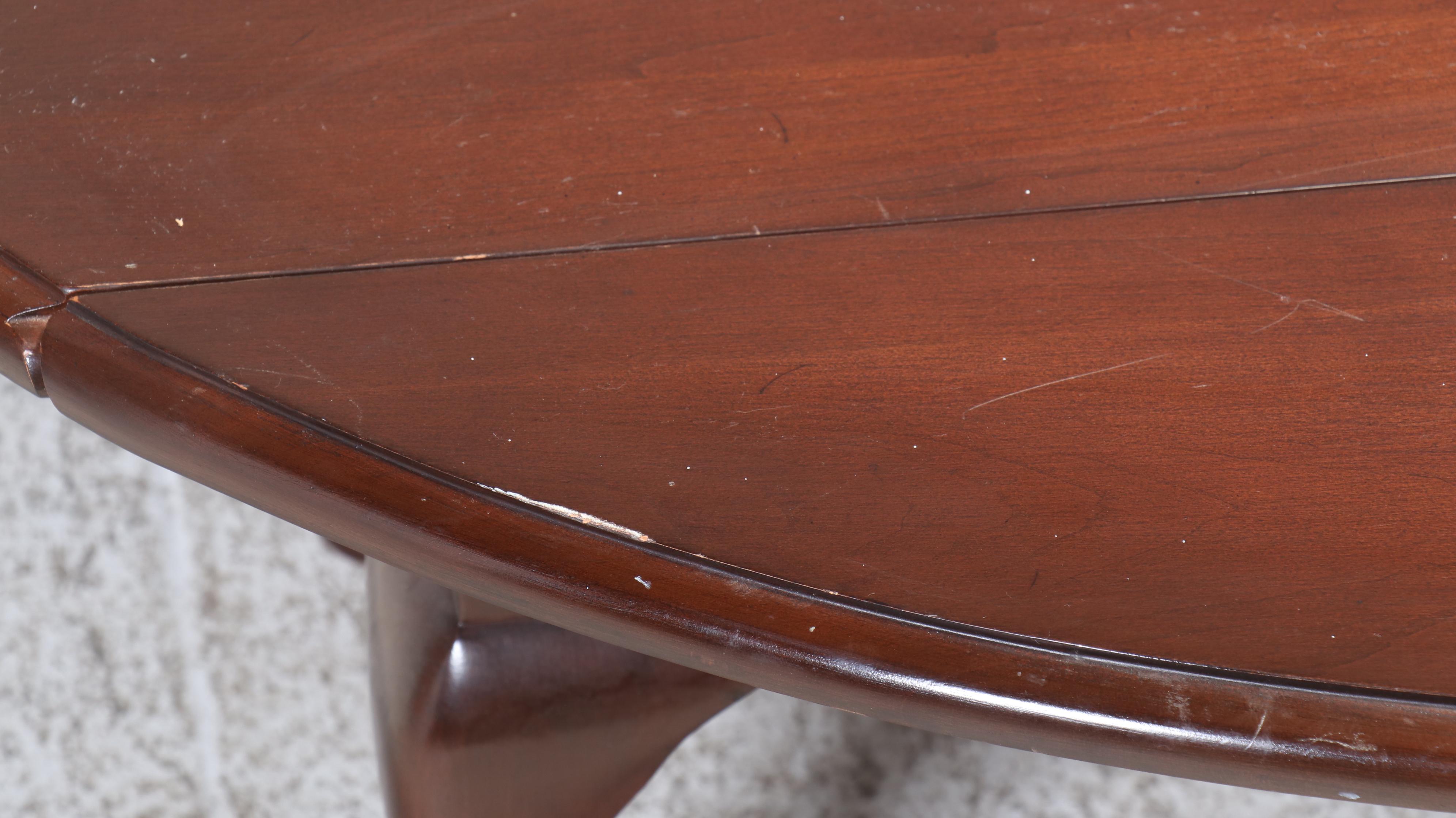 Queen Anne Style Cherrywood Drop-Leaf Coffee Table, Late 20th Century