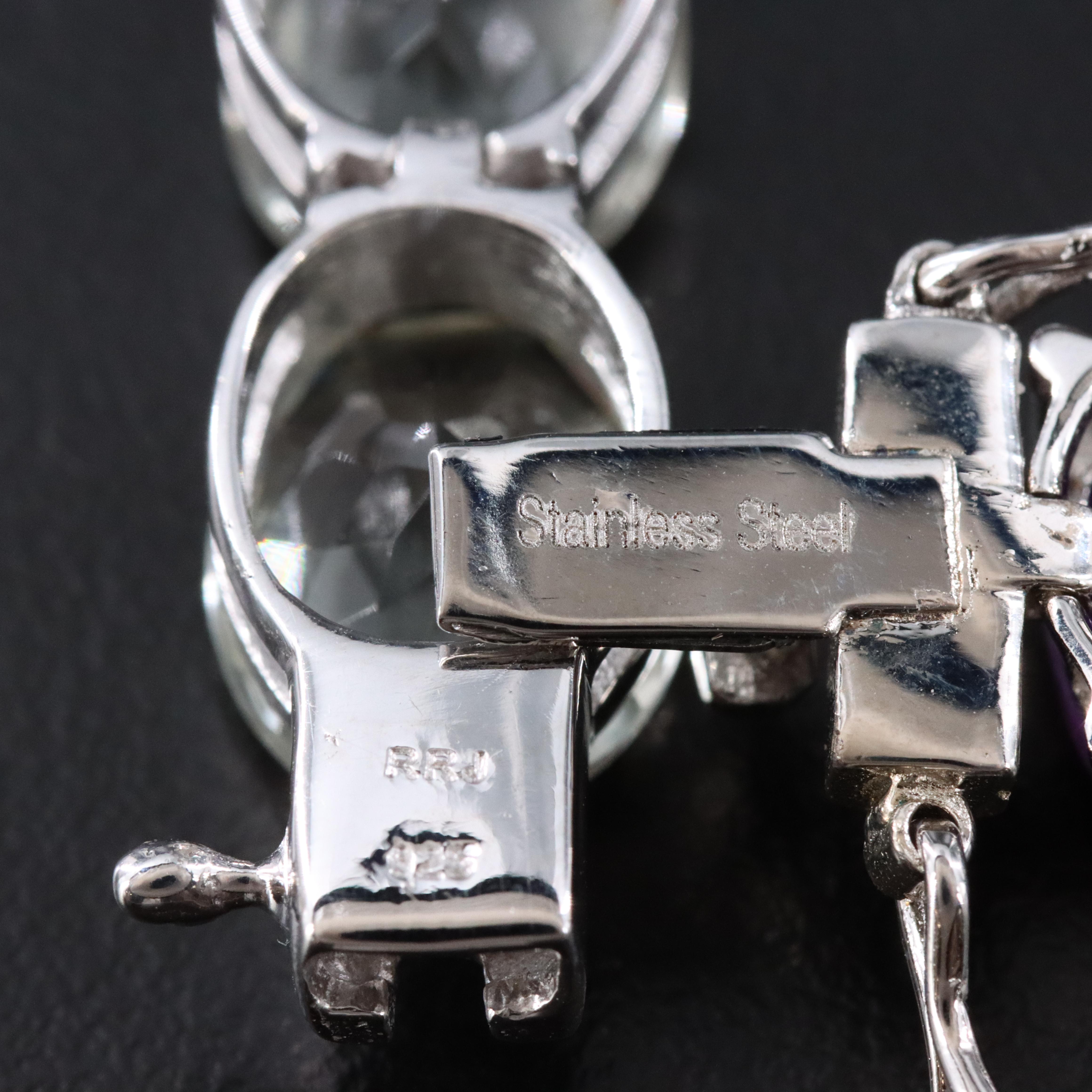 Sterling Amethyst and Prasiolite Bracelets