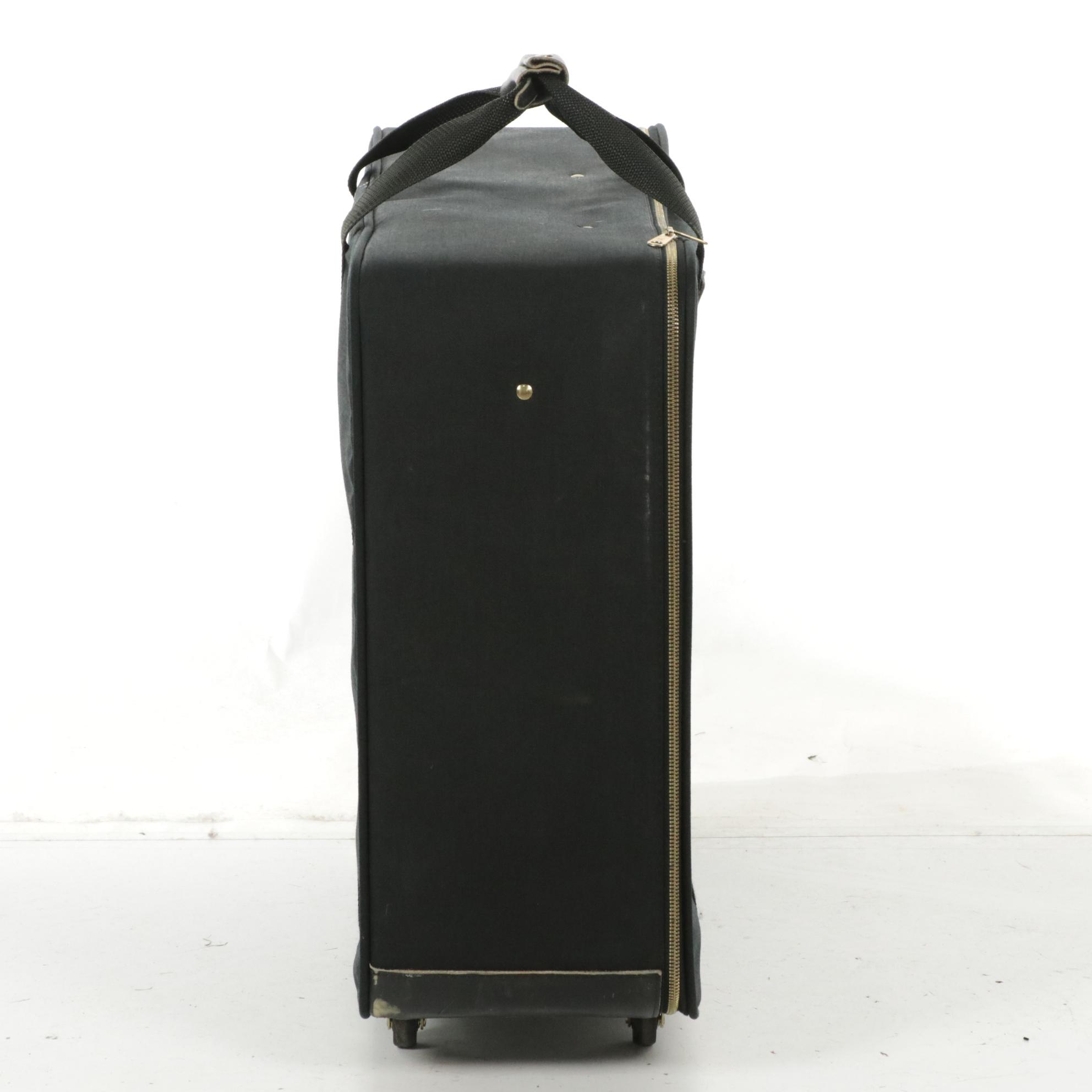 Boyt Vintage Black Canvas Rolling Travel Bag