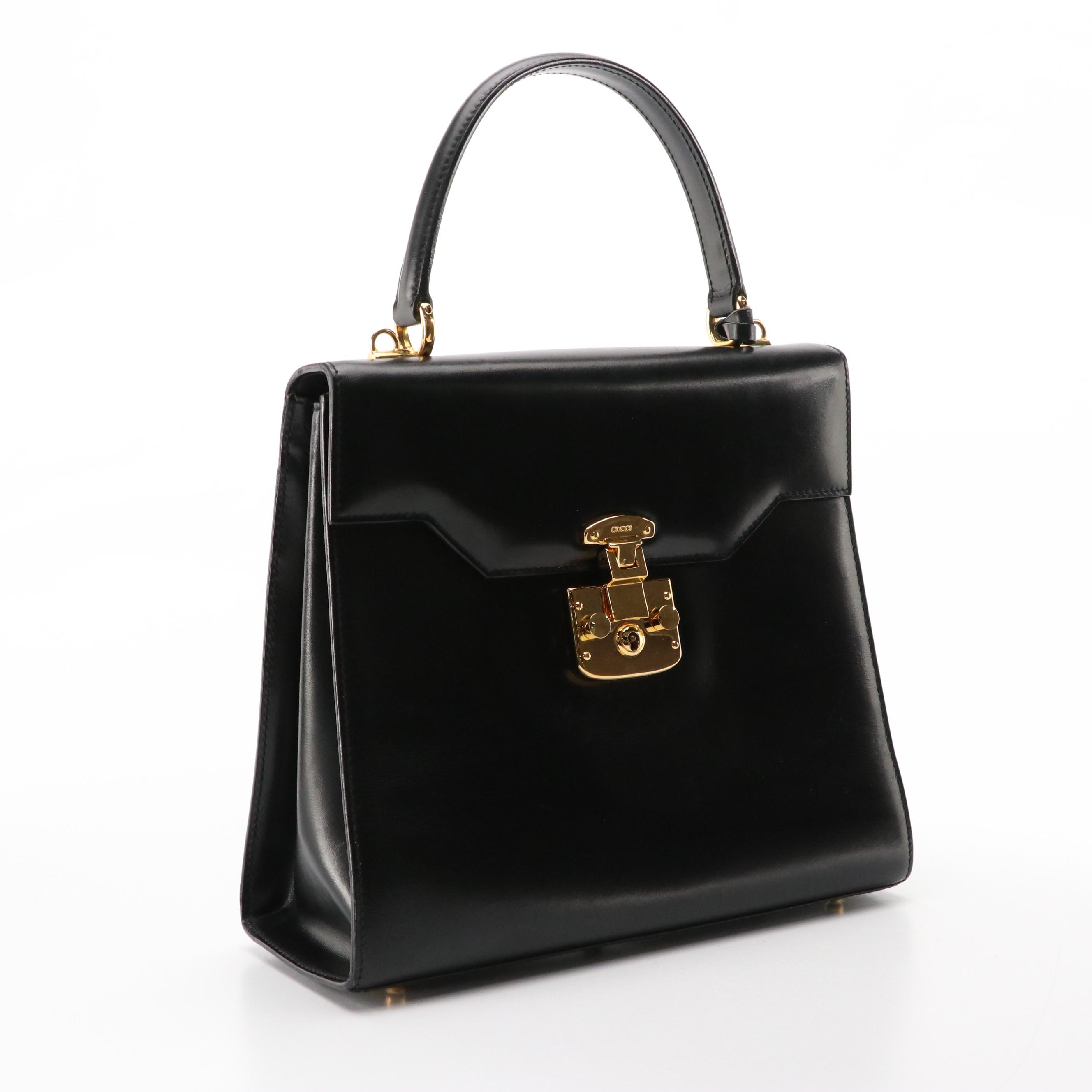 Gucci Lady Lock Two-Way Bag in Black Leather