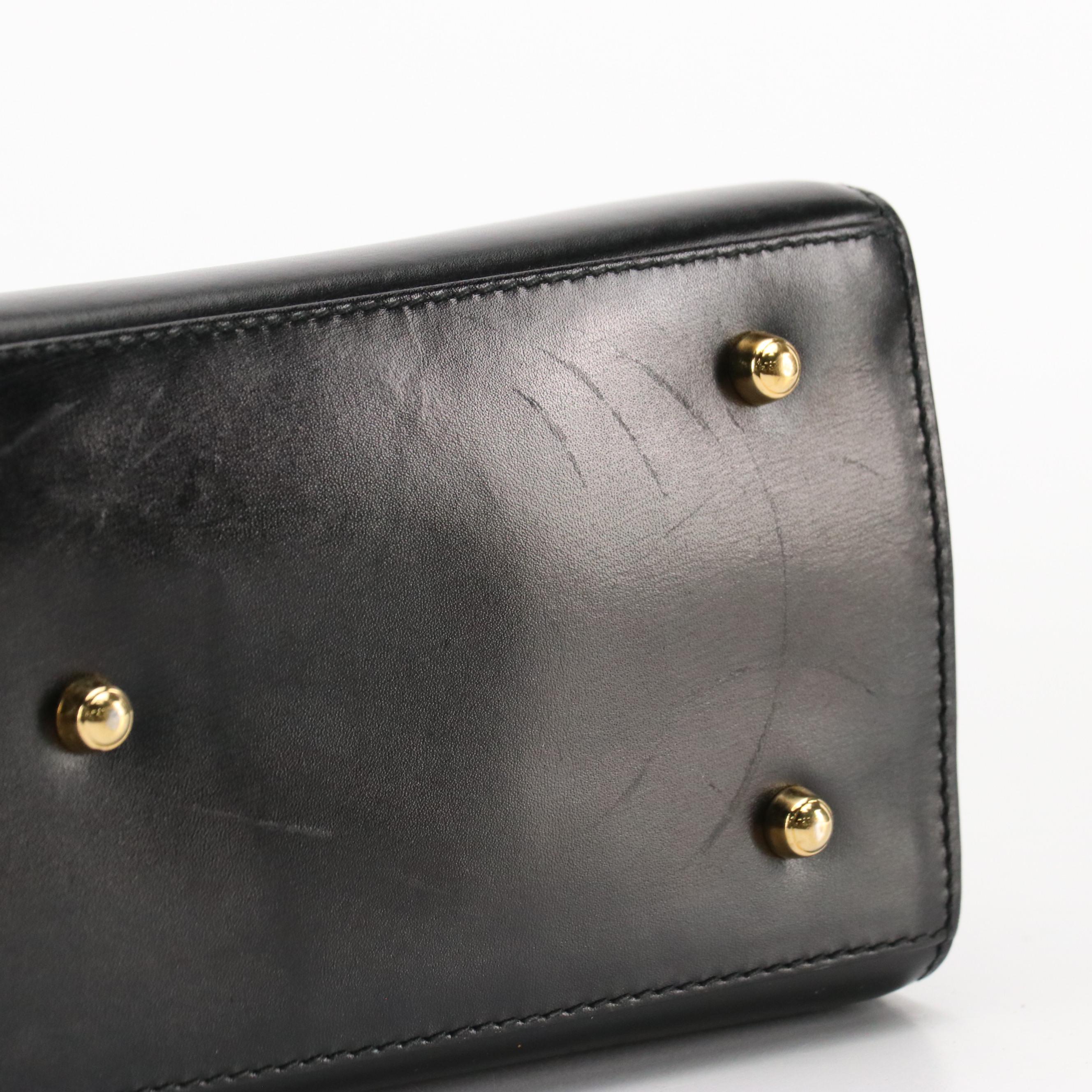 Gucci Lady Lock Two-Way Bag in Black Leather