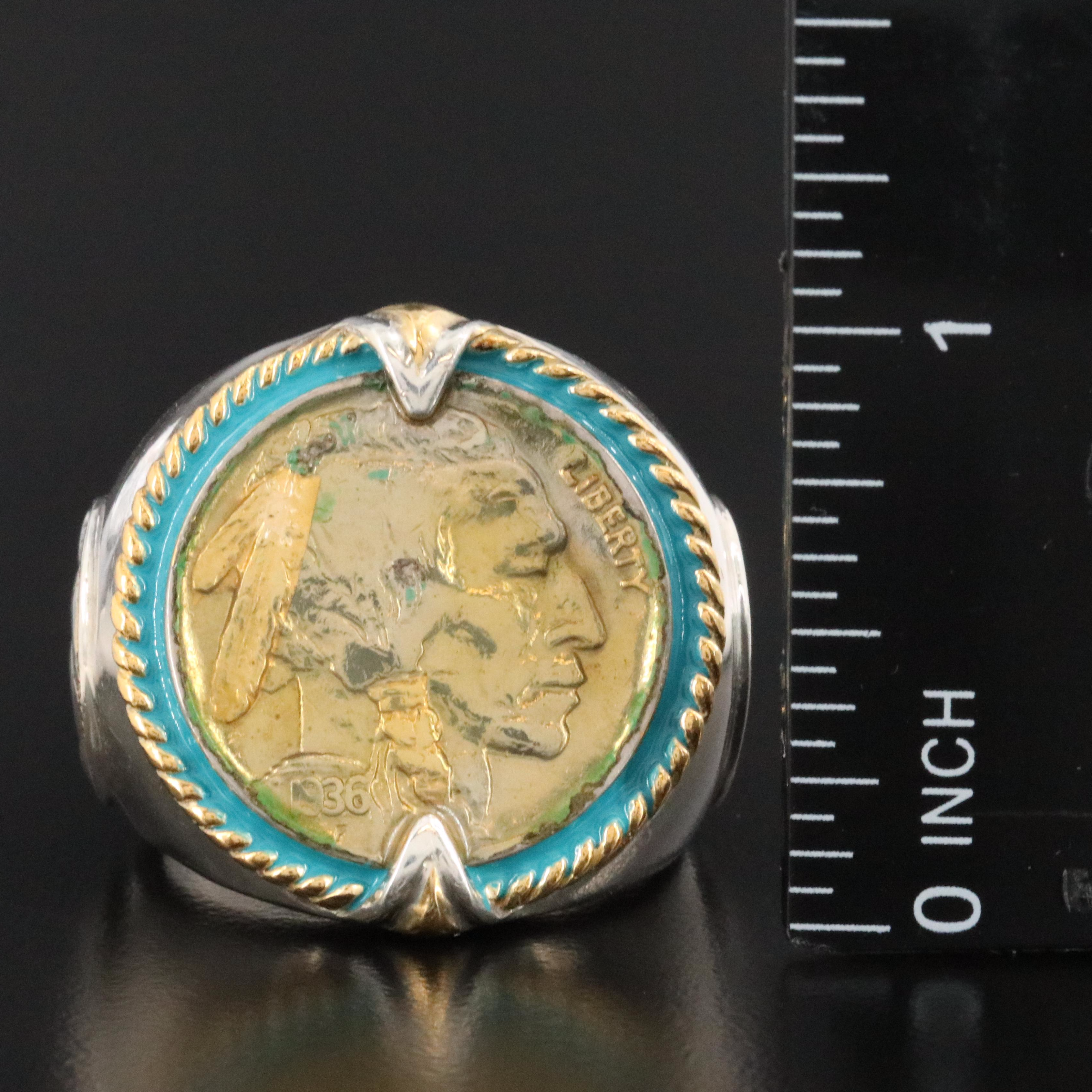 Bradford Exchange Sterling Buffalo Nickel Ring