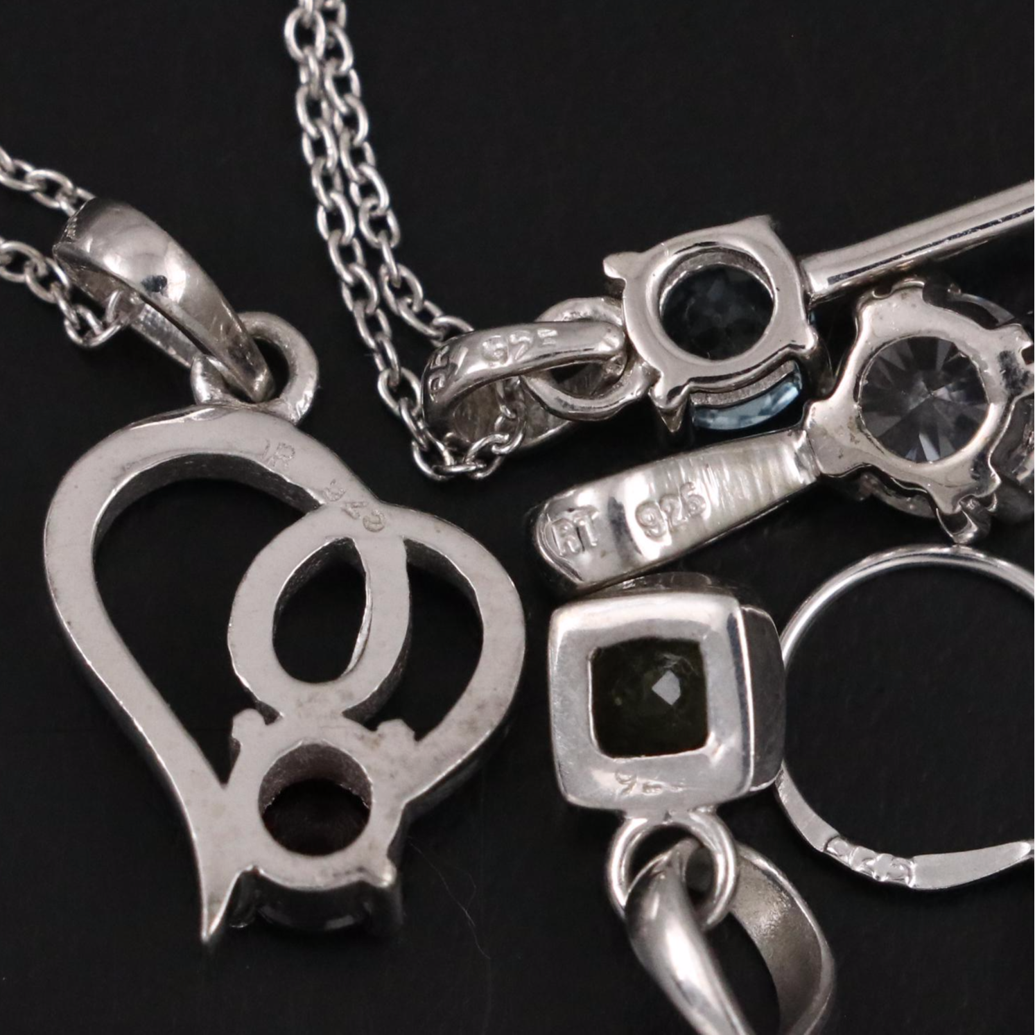 14 Assorted Sterling Silver Rings, Necklaces, Earrings, and Pendants