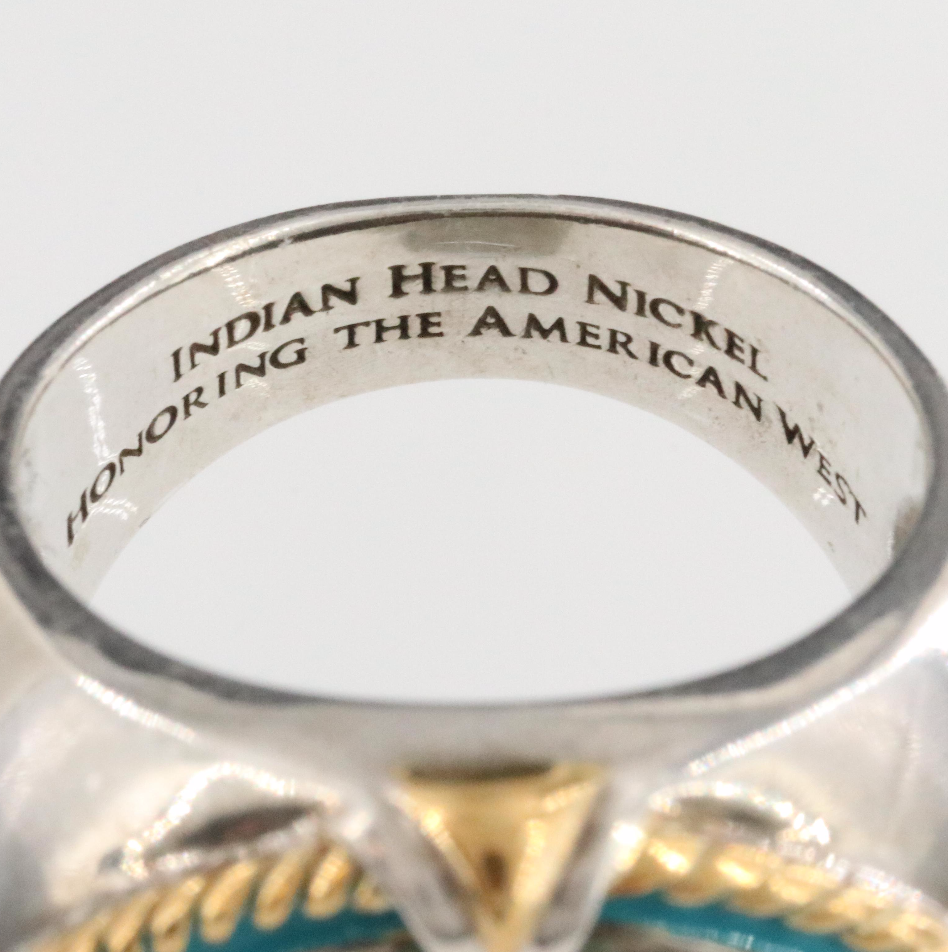 Bradford Exchange Sterling Buffalo Nickel Ring