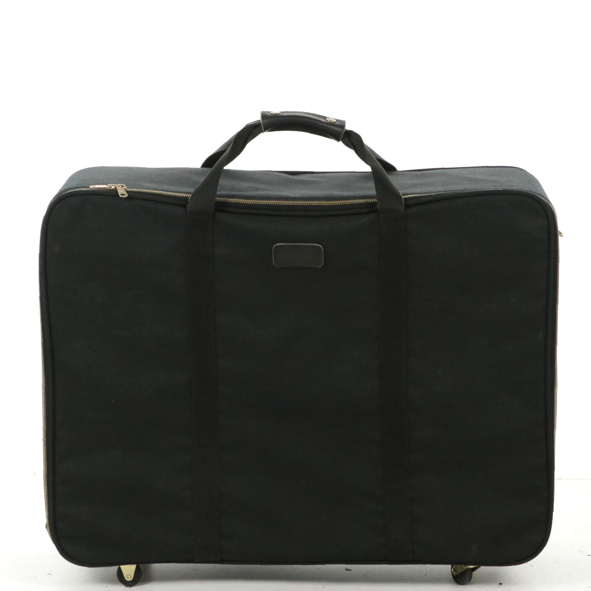 Boyt Vintage Black Canvas Rolling Travel Bag