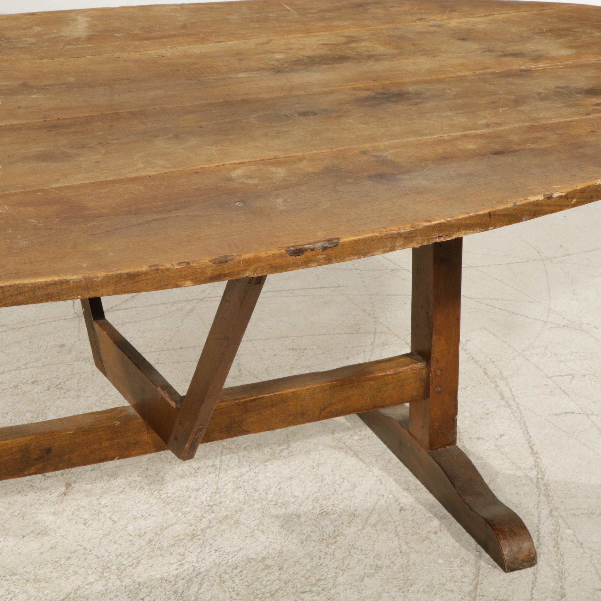 French Provincial Fruitwood Tilt Top Dining Table, 19th Century