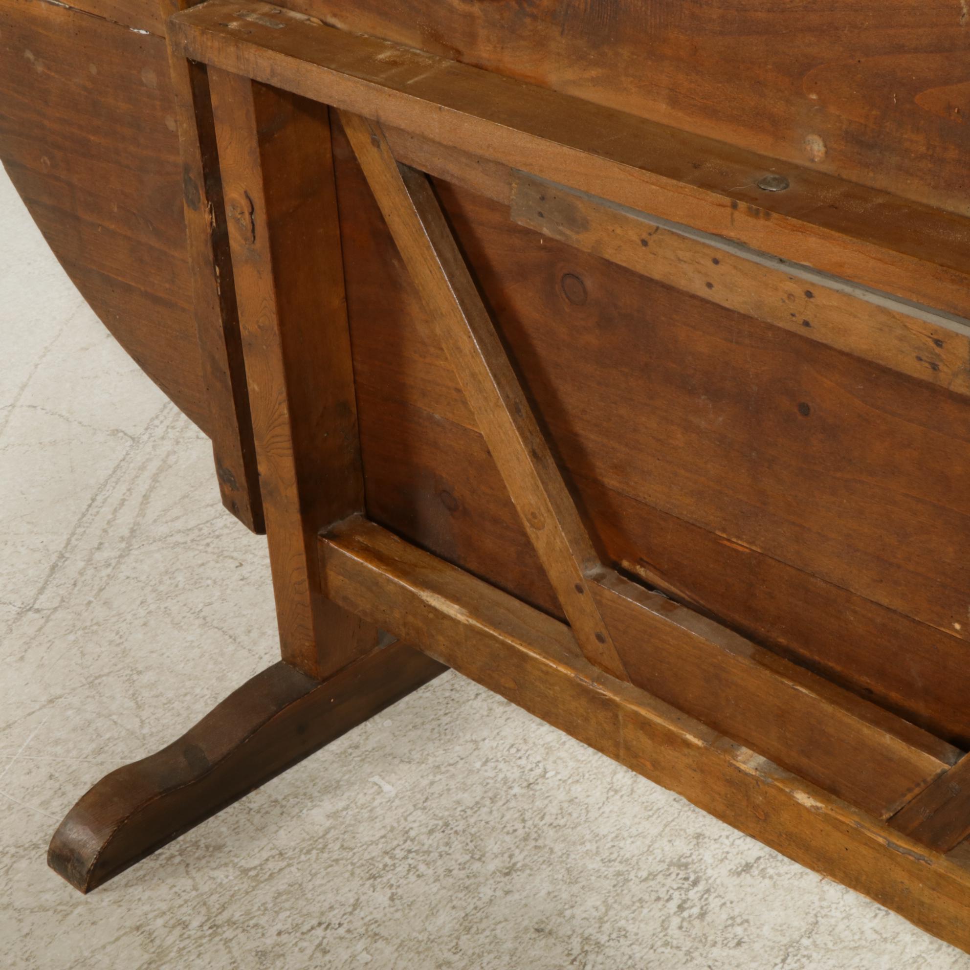French Provincial Fruitwood Tilt Top Dining Table, 19th Century