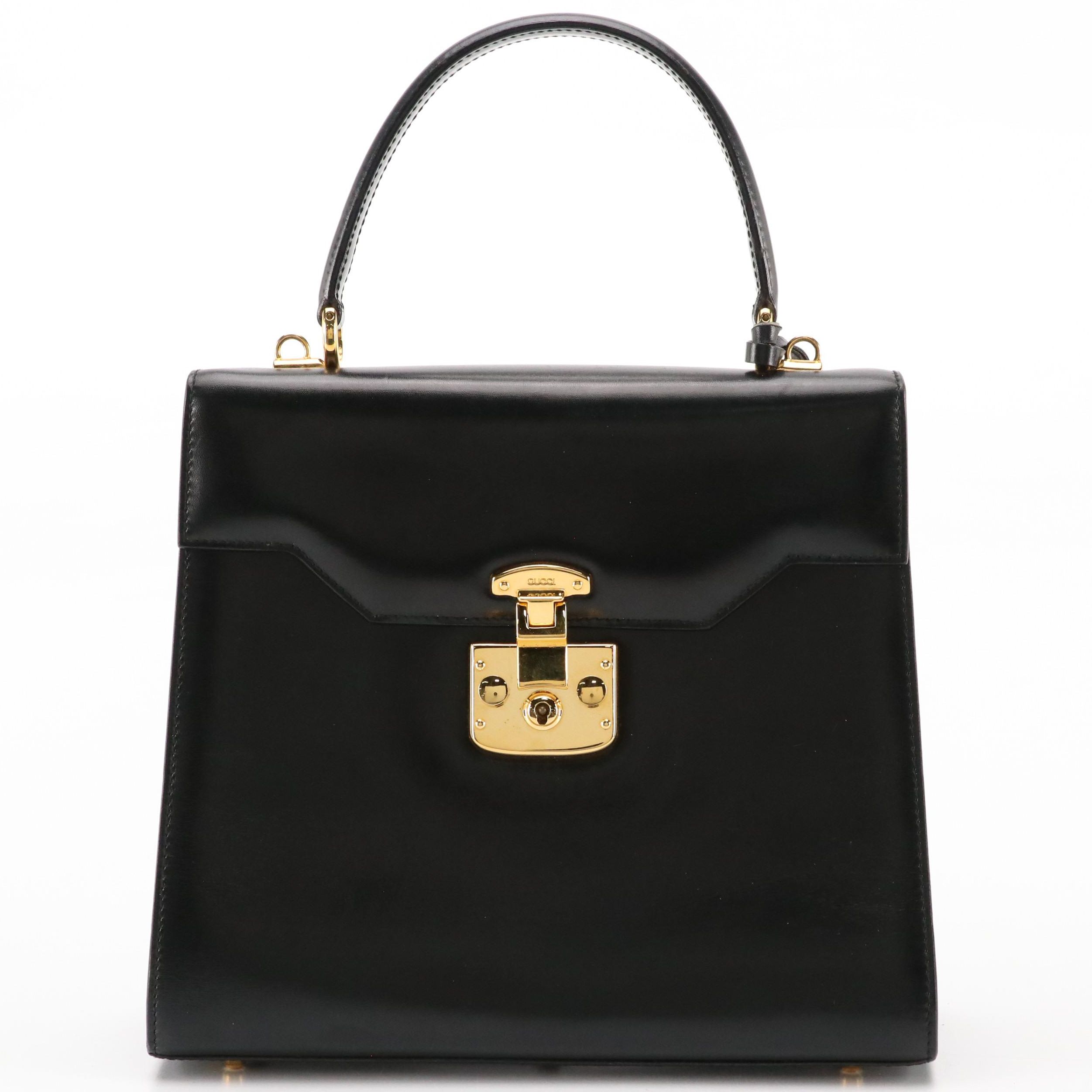 Gucci Lady Lock Two-Way Bag in Black Leather