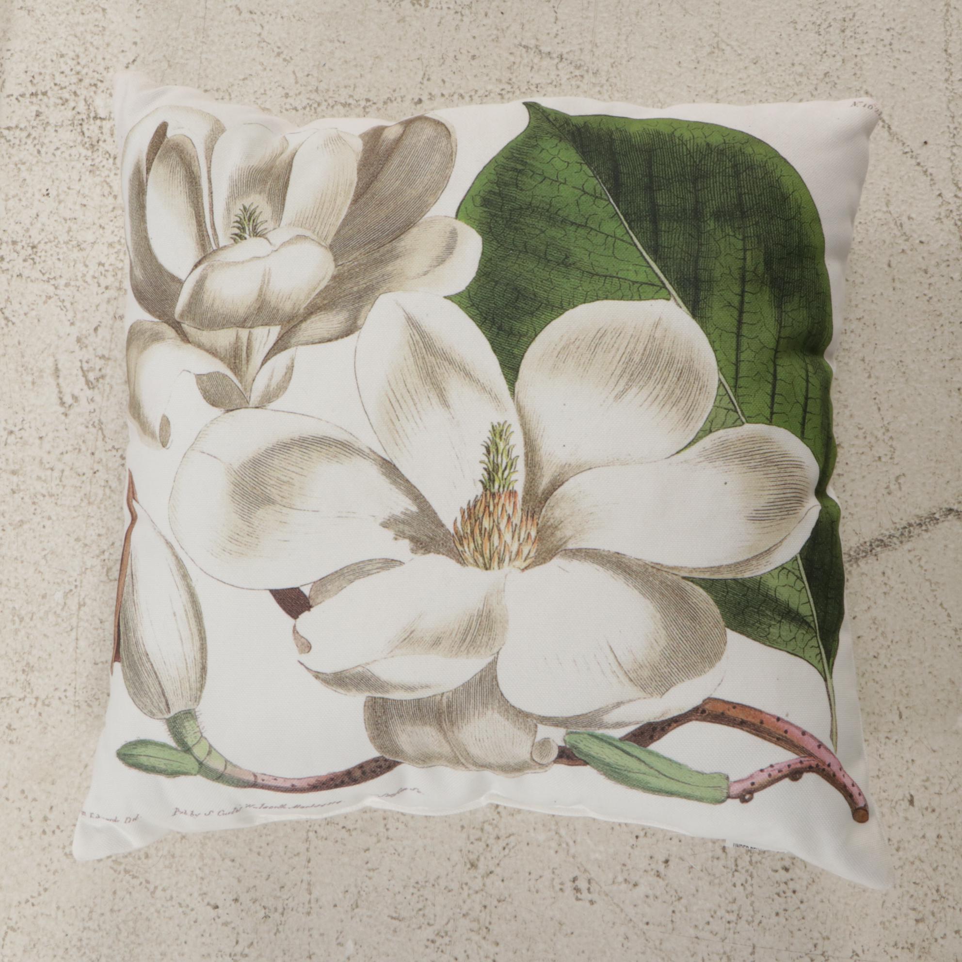 White Magnolia Blanket with Hanging Rod and Matching Pillows