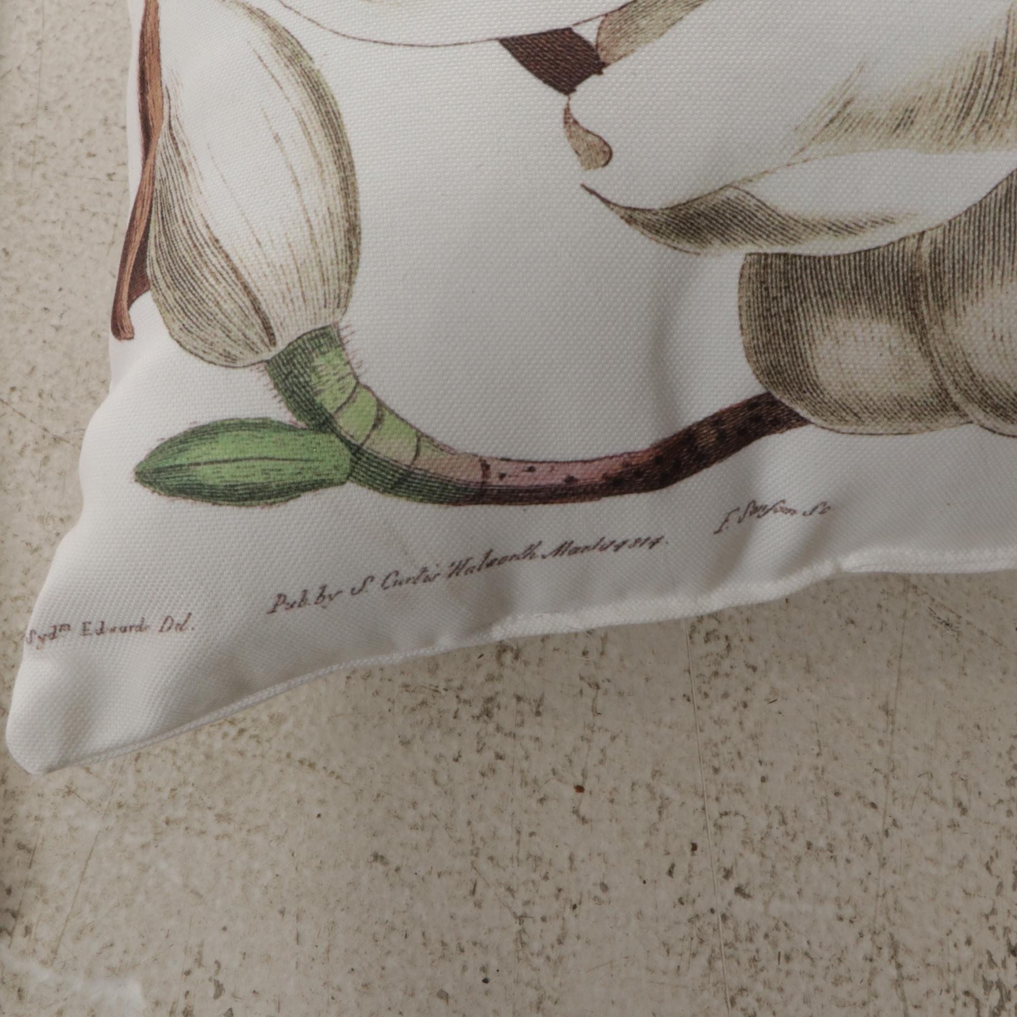 White Magnolia Blanket with Hanging Rod and Matching Pillows