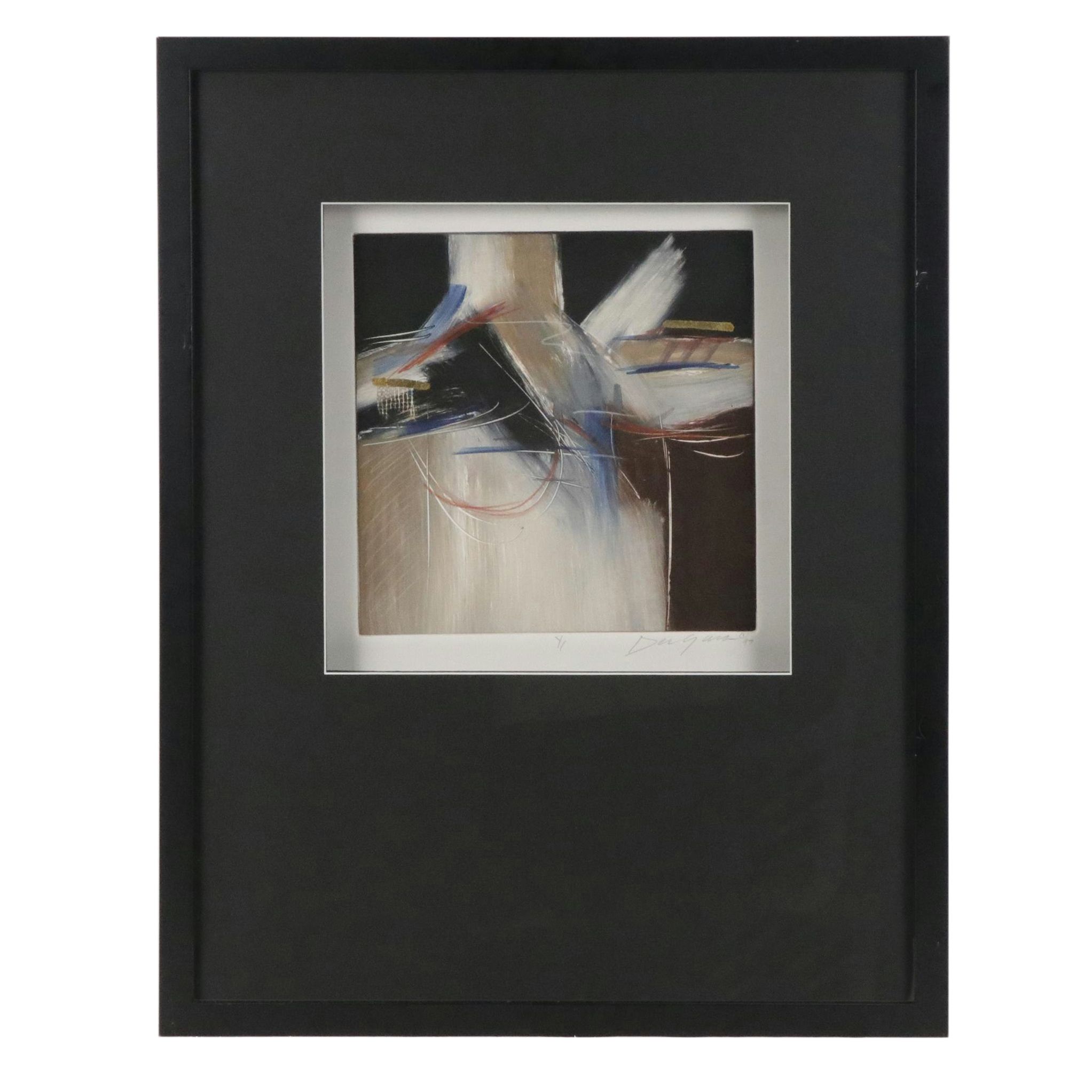 Ann DerGara Abstract Expressionist Style Monotypes, 1991 and 1997