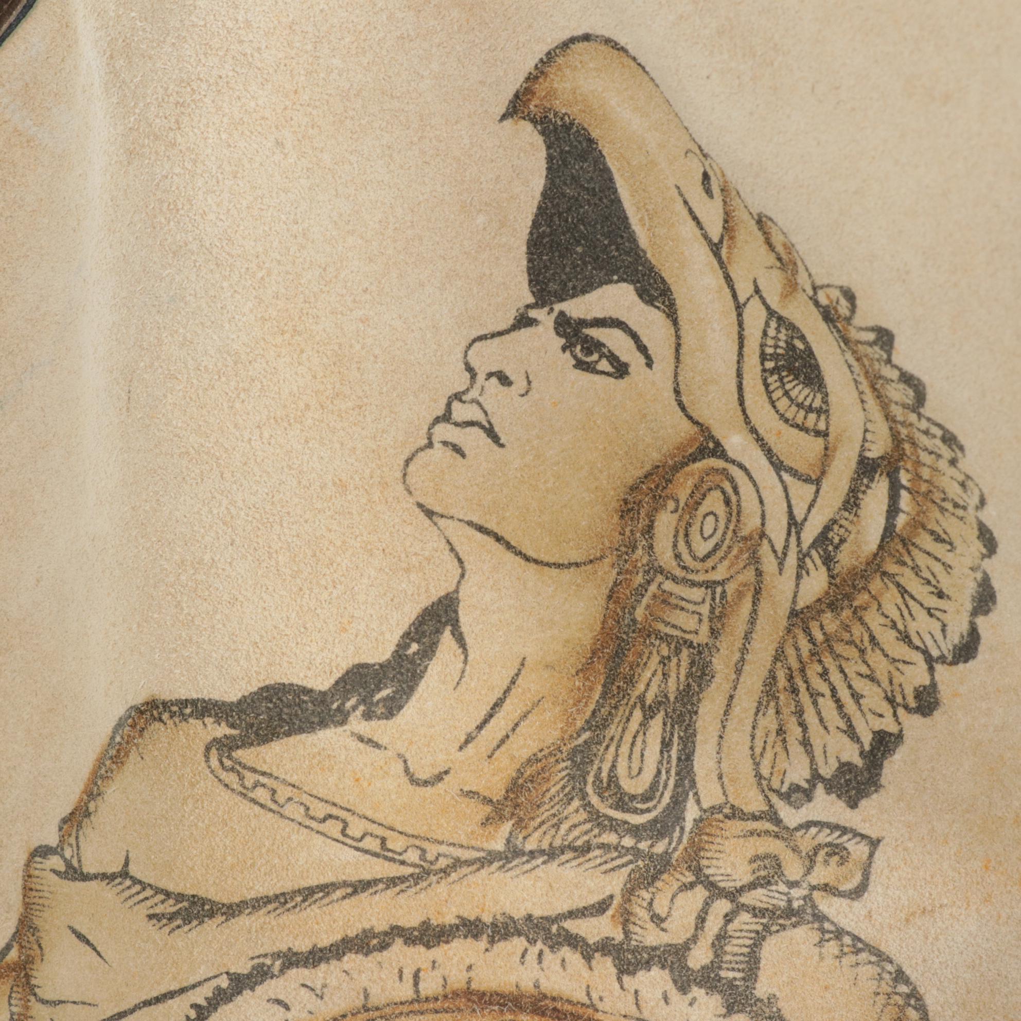 Van Dyck Mexican Leather Poncho with Fringe