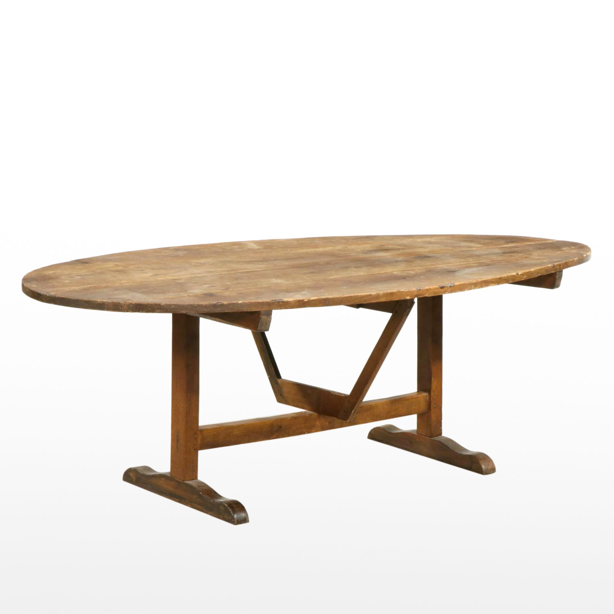 French Provincial Fruitwood Tilt Top Dining Table, 19th Century