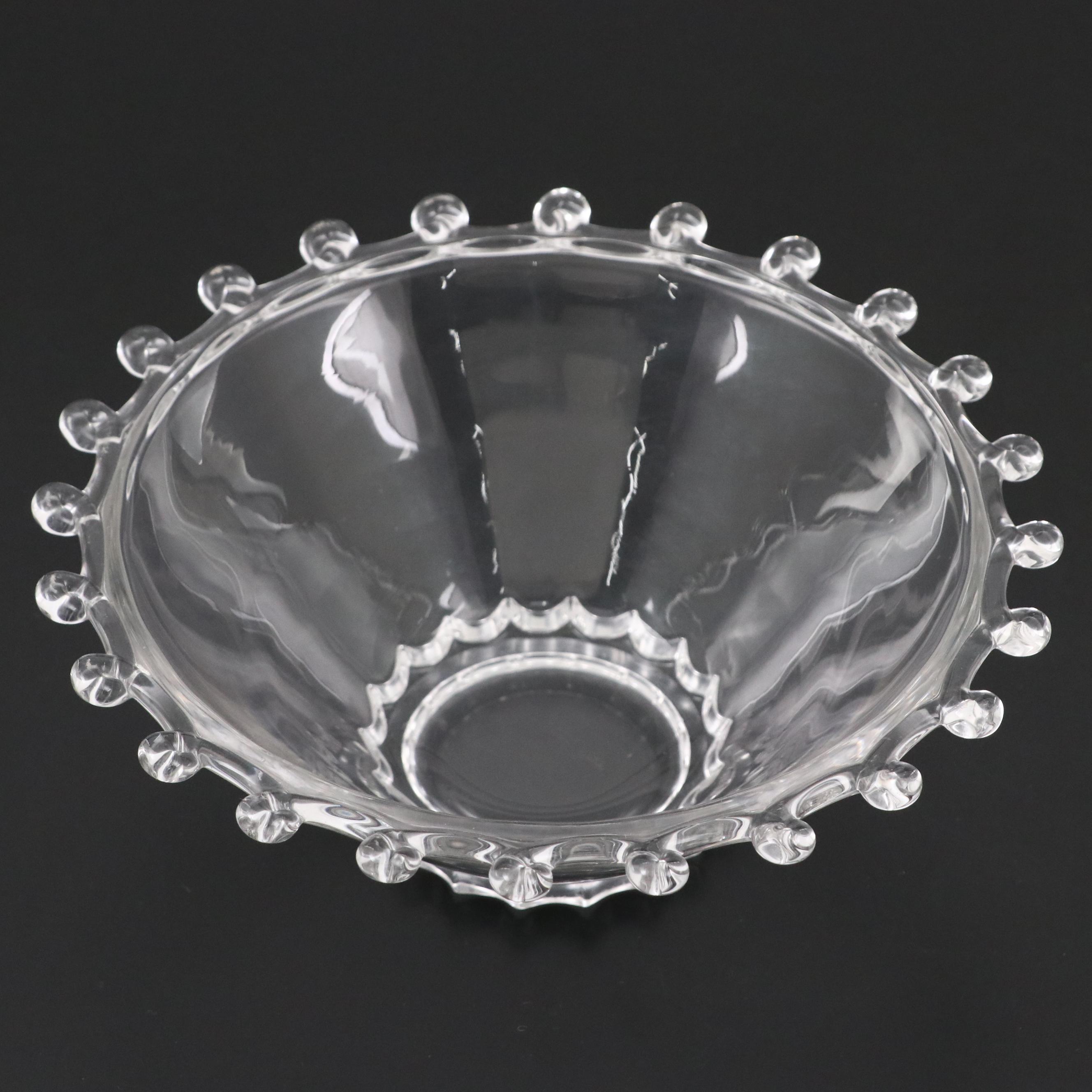 Heisey Lariat Glass Bowl with Art Glass Beads and Kelvin Chen Dish