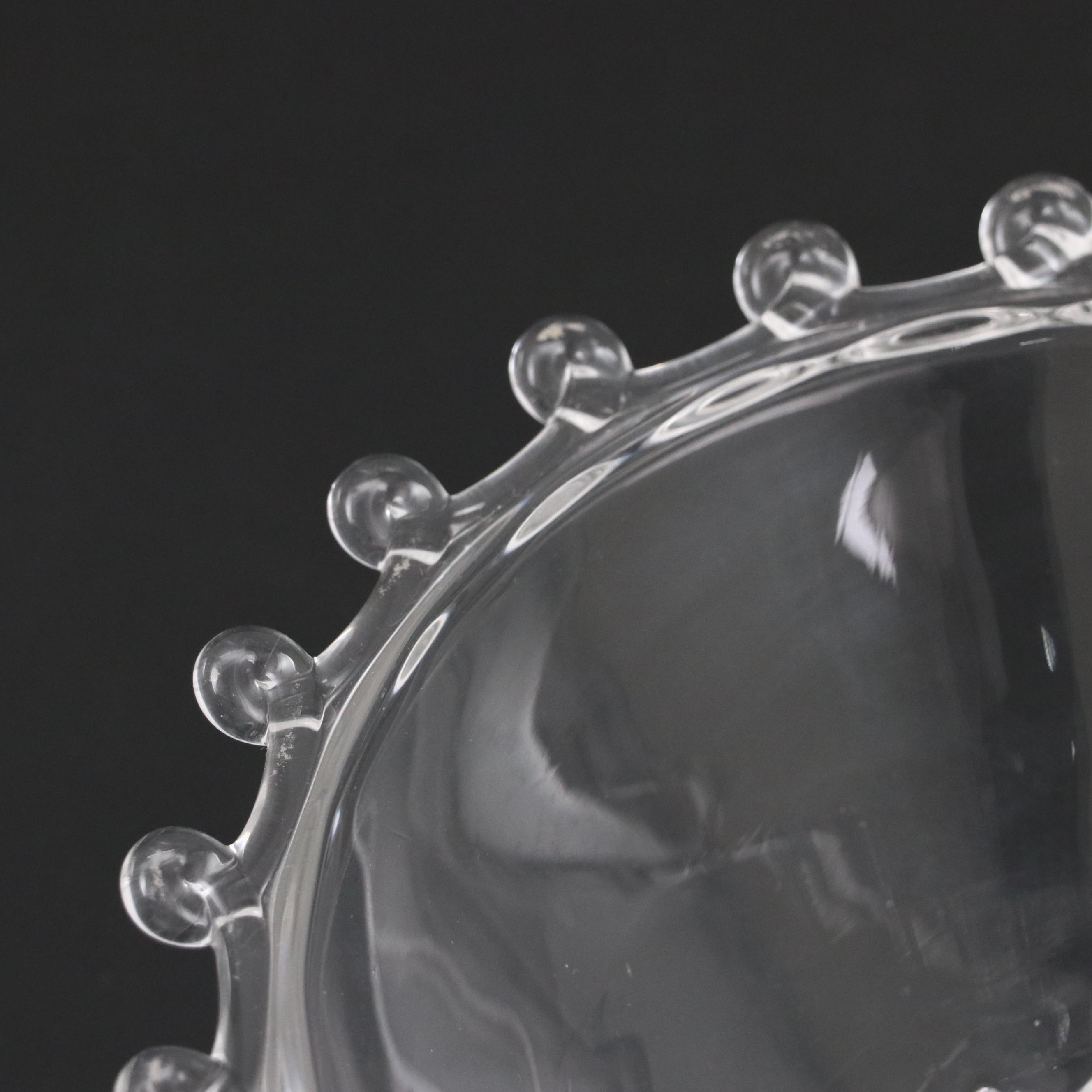 Heisey Lariat Glass Bowl with Art Glass Beads and Kelvin Chen Dish