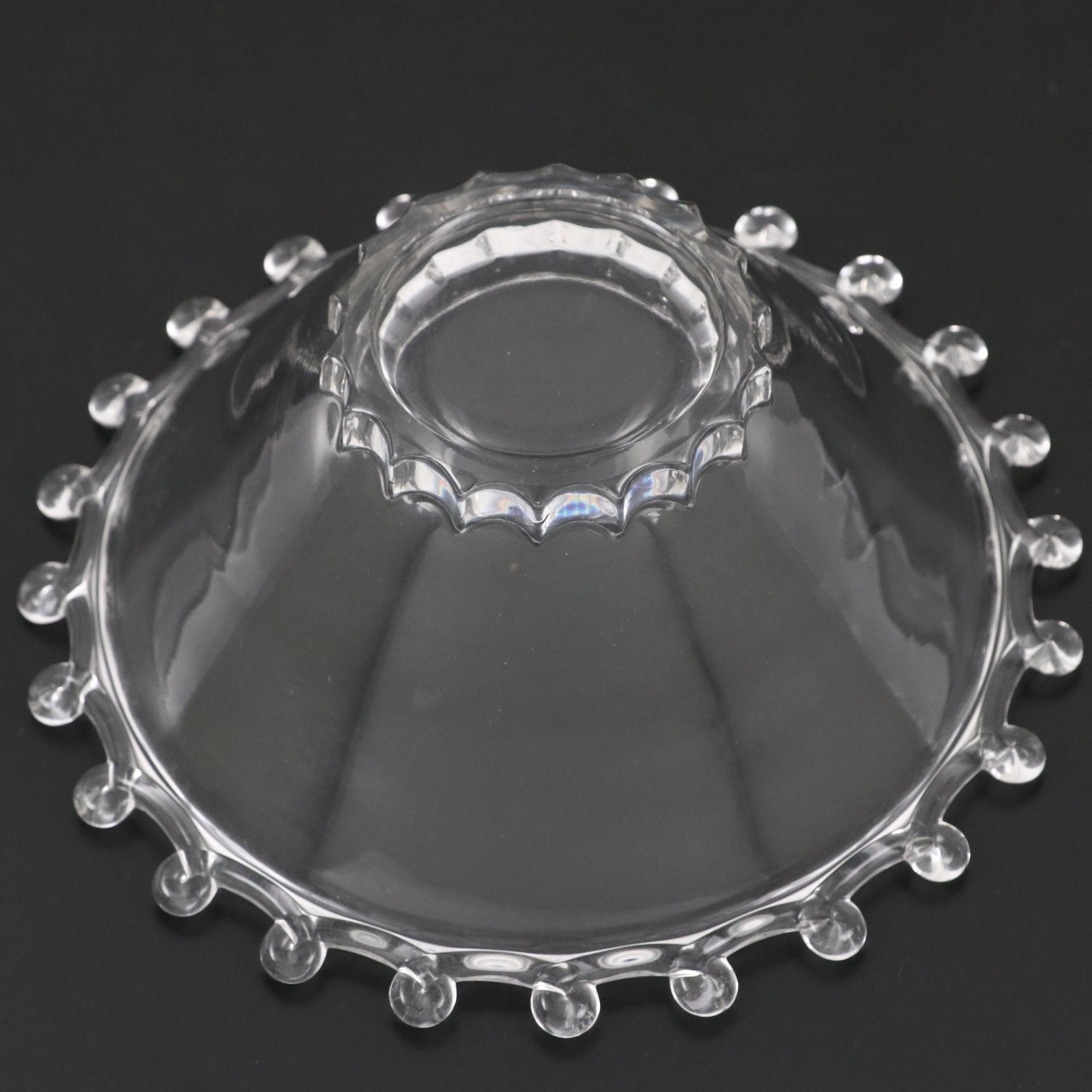 Heisey Lariat Glass Bowl with Art Glass Beads and Kelvin Chen Dish