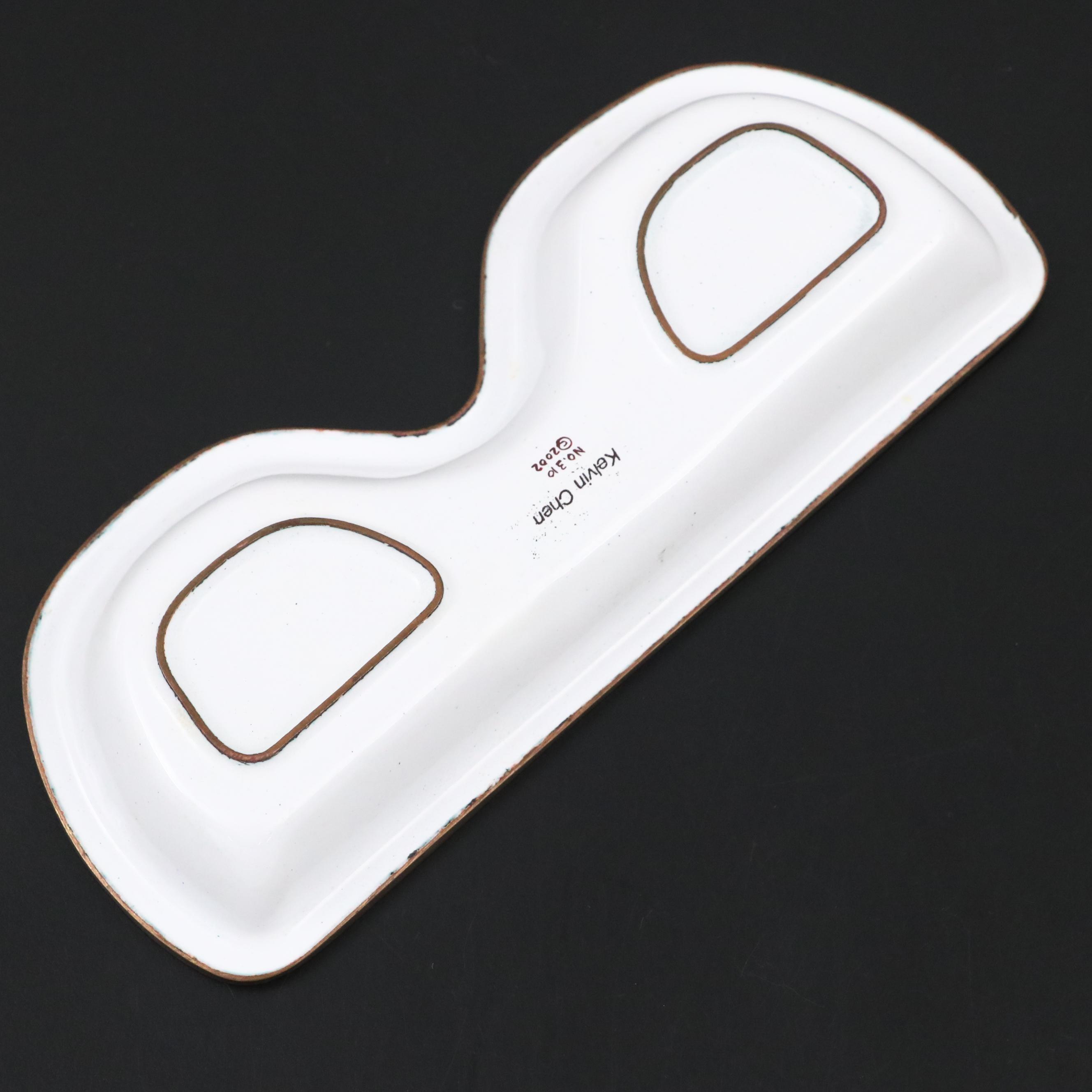 Heisey Lariat Glass Bowl with Art Glass Beads and Kelvin Chen Dish