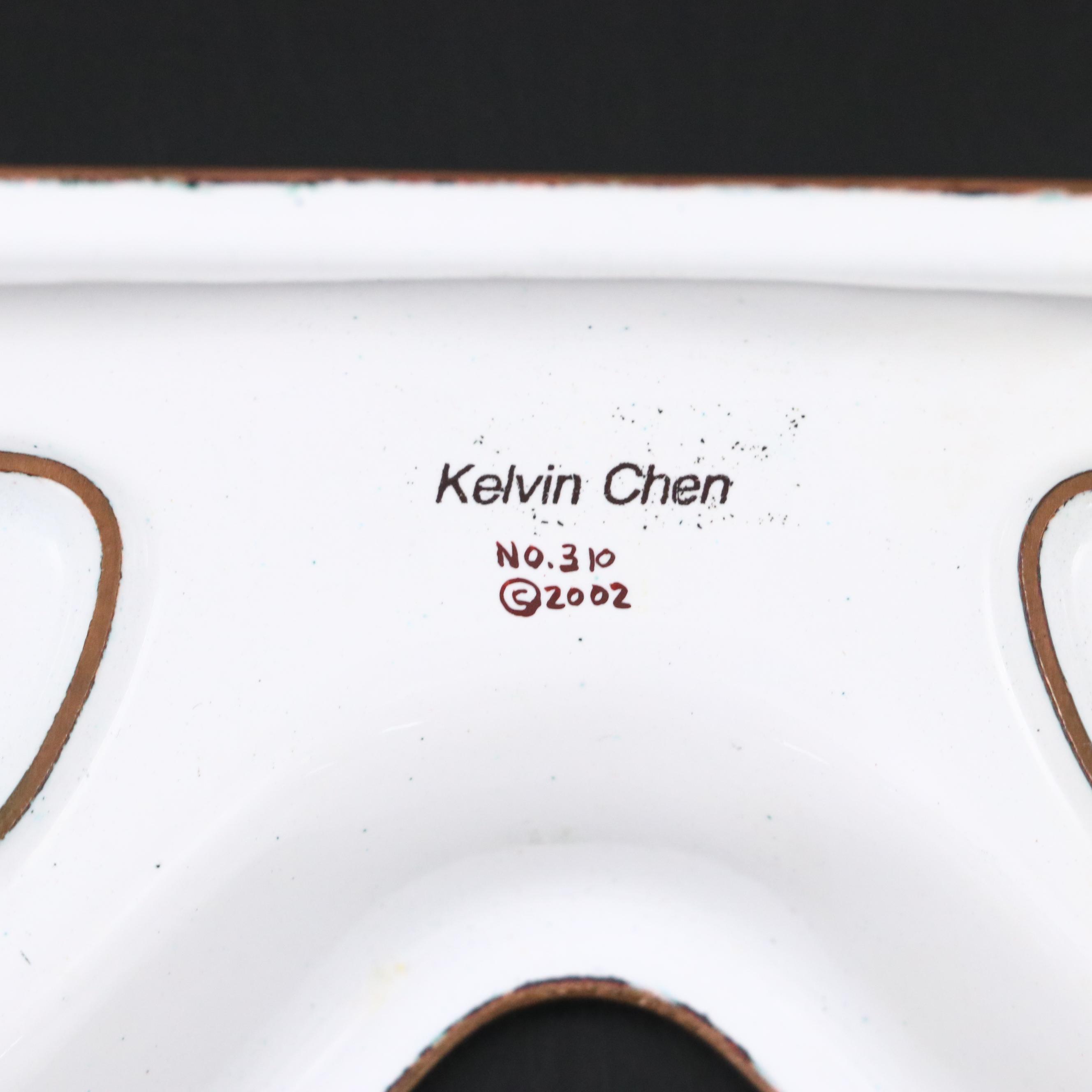 Heisey Lariat Glass Bowl with Art Glass Beads and Kelvin Chen Dish