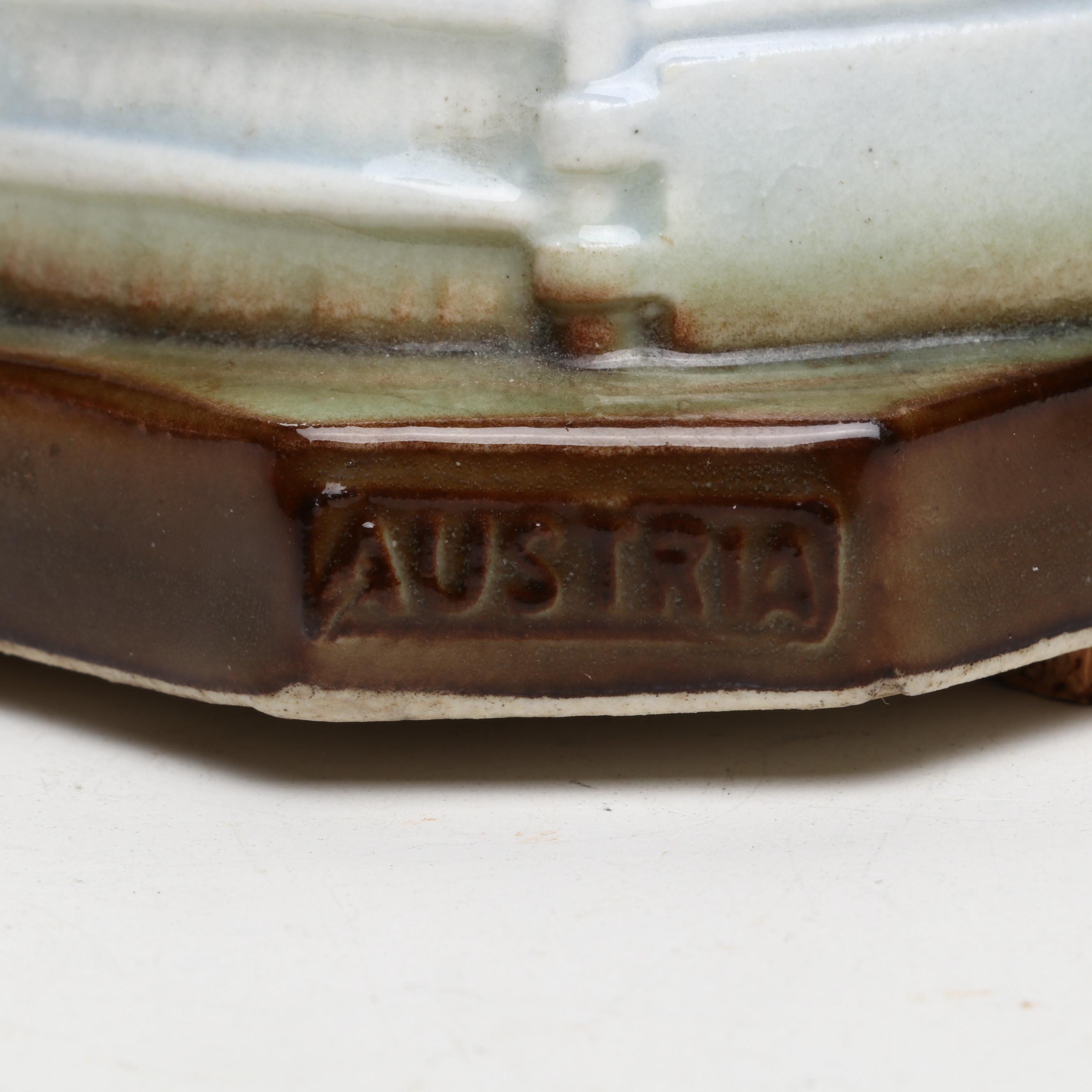 Austrian Ceramic Mouse with Pig Banks, Early 20th Century